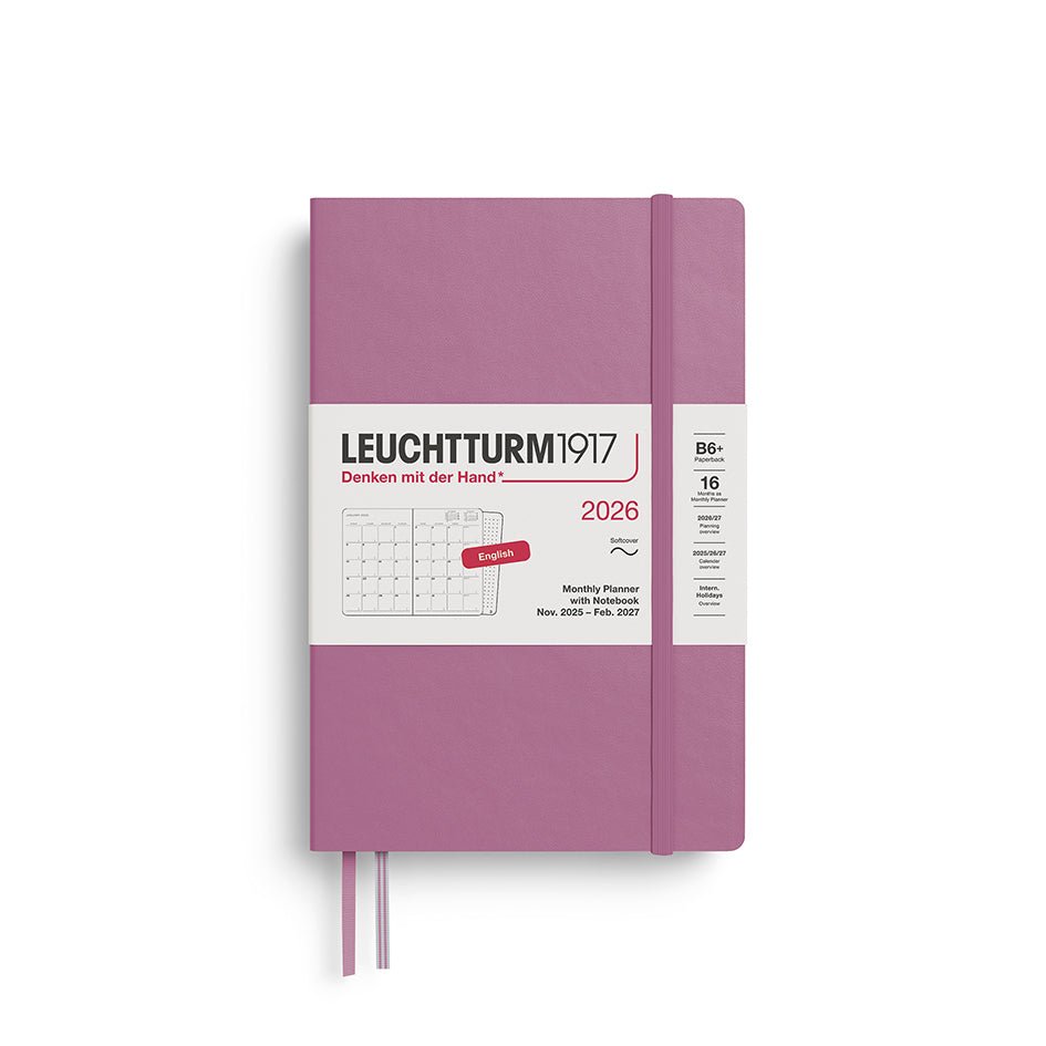 Agenda Mensuel 2026 LEUCHTTURM1917, Anglais - B6+ - Softcover - Dusty Rose - 4004117666841