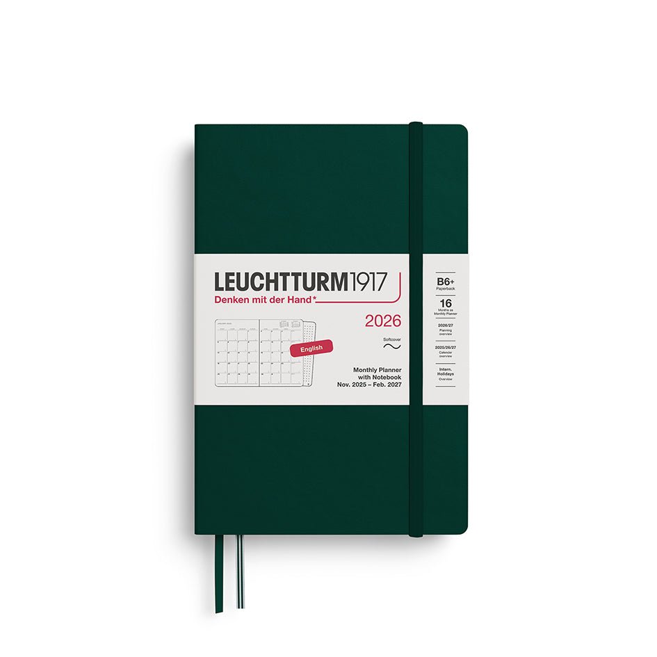 Agenda Mensuel 2026 LEUCHTTURM1917, Anglais - B6+ - Softcover - Forest Green - 4004117666872