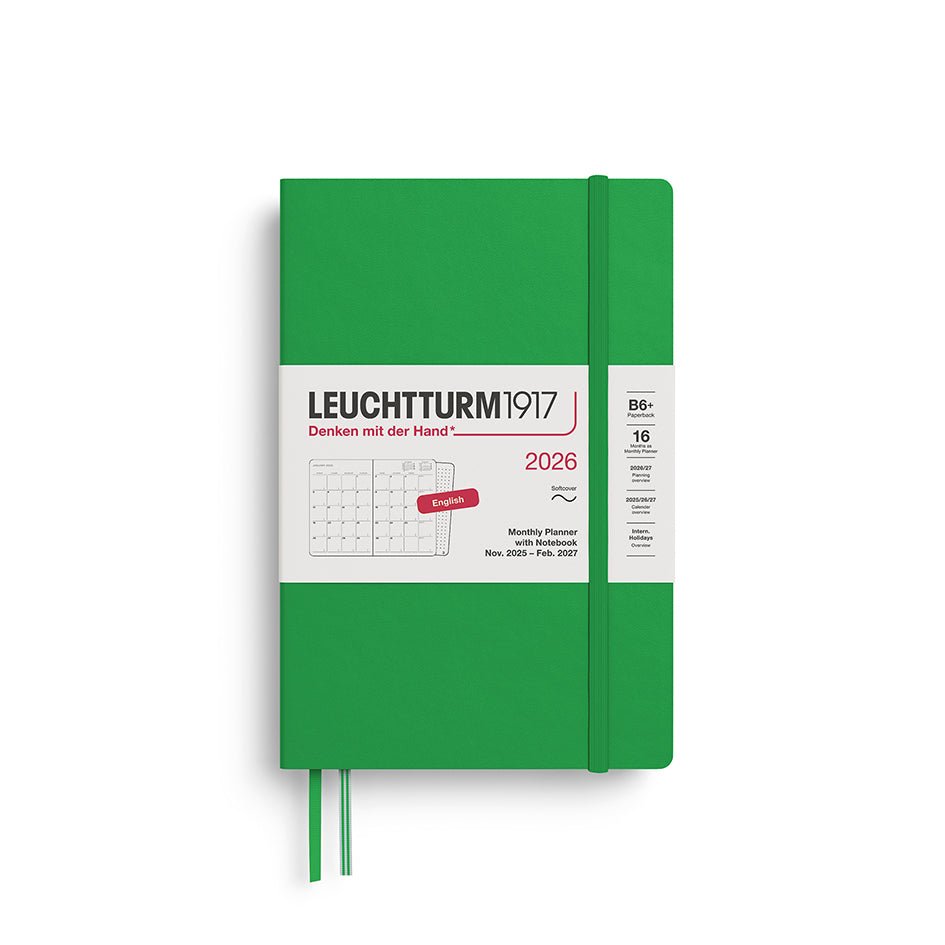 Agenda Mensuel 2026 LEUCHTTURM1917, Anglais - B6+ - Softcover - Spring Leaf - 4004117666865