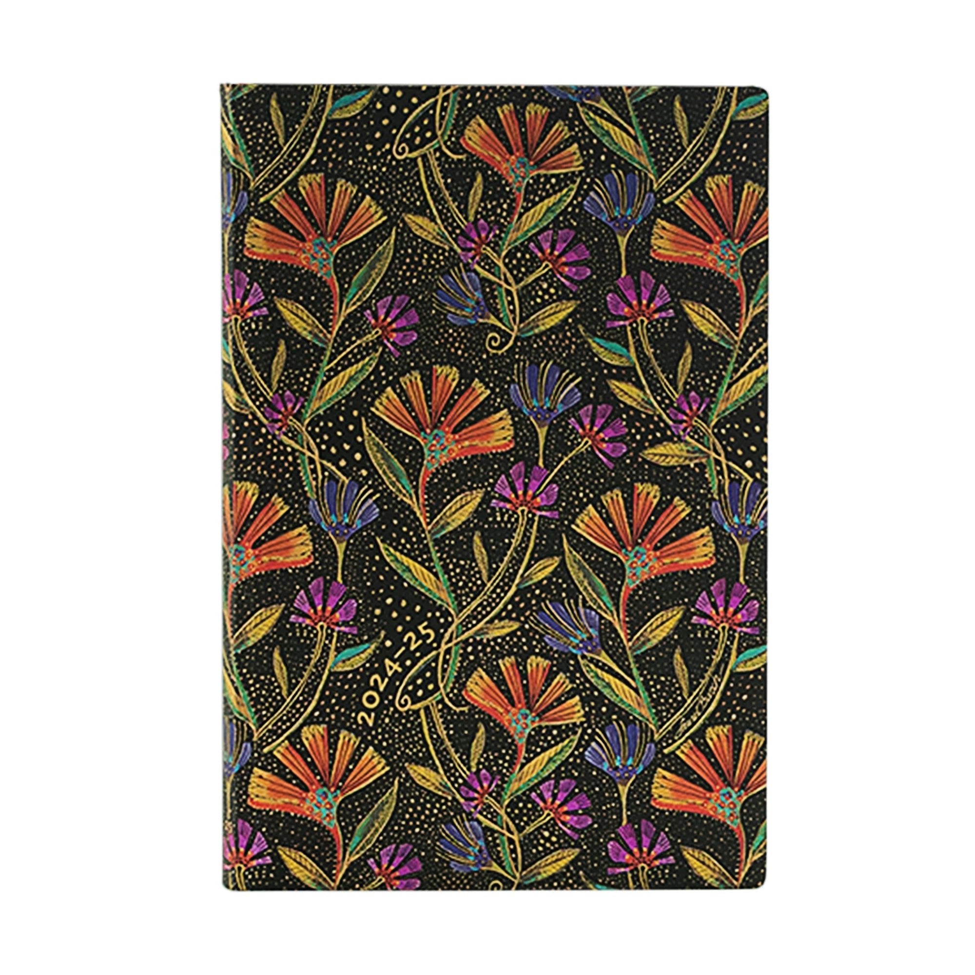 Agenda PAPERBLANKS 2025 Fleurs Sauvages - 13 Mois - 1 semaines sur 2 pages - Mini Souple Horizontal 176p - 9781408754290