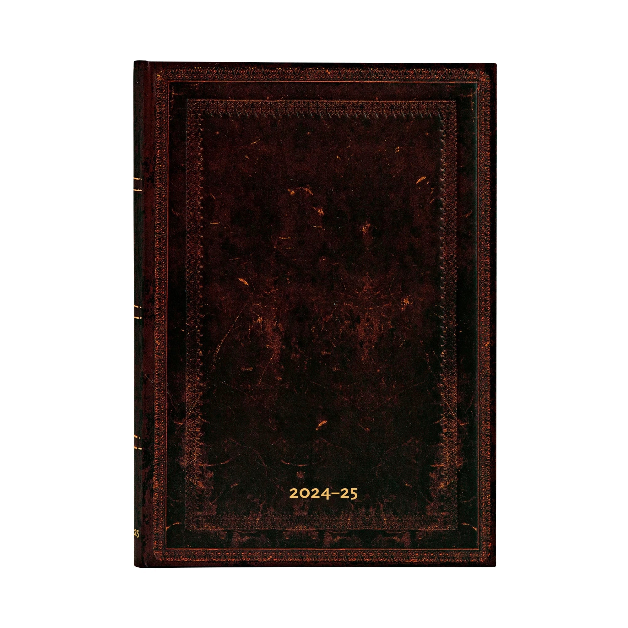 Agenda PAPERBLANKS 2025 Noir Marocain Uni - 13 mois - 1 semaine sur 2 pages - Midi Rigide Horizontal 160p - 9781408754177