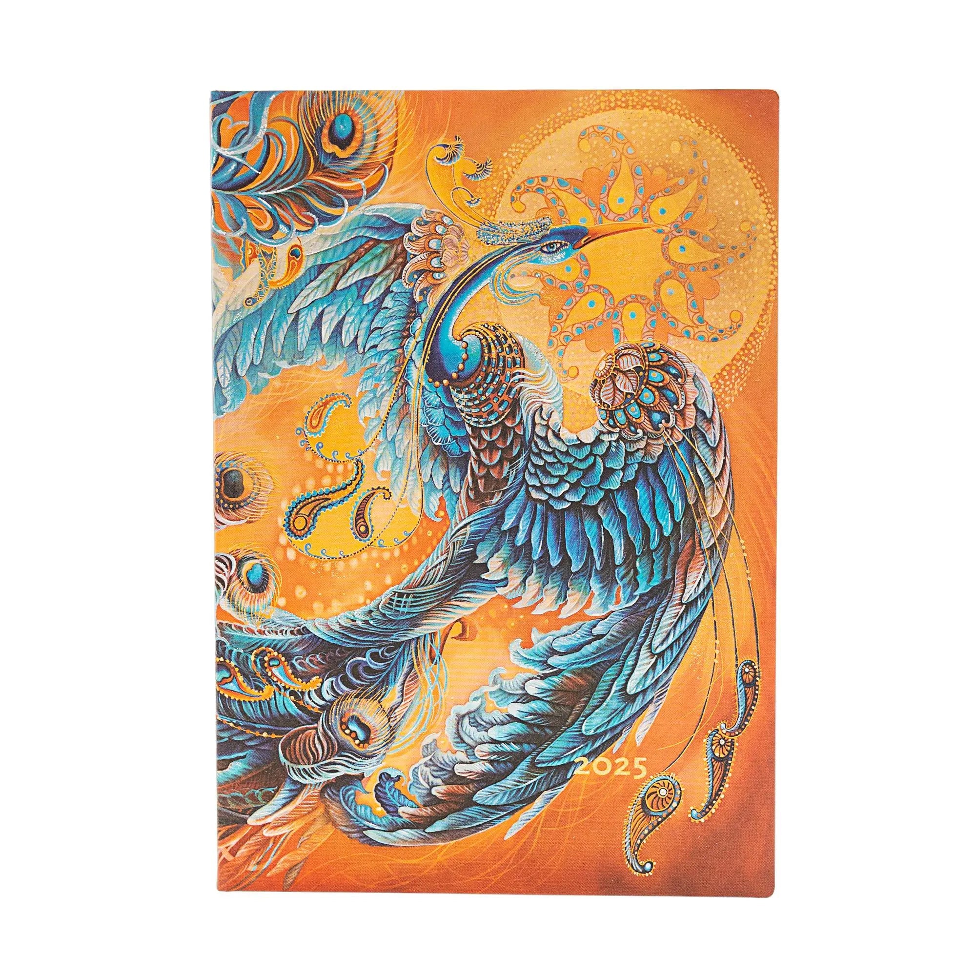 Agenda PAPERBLANKS 2025 Oiseau Céleste - 12 mois - 1 semaine sur 2 pages - Midi Souple Horizontal 176p - 9781408759523