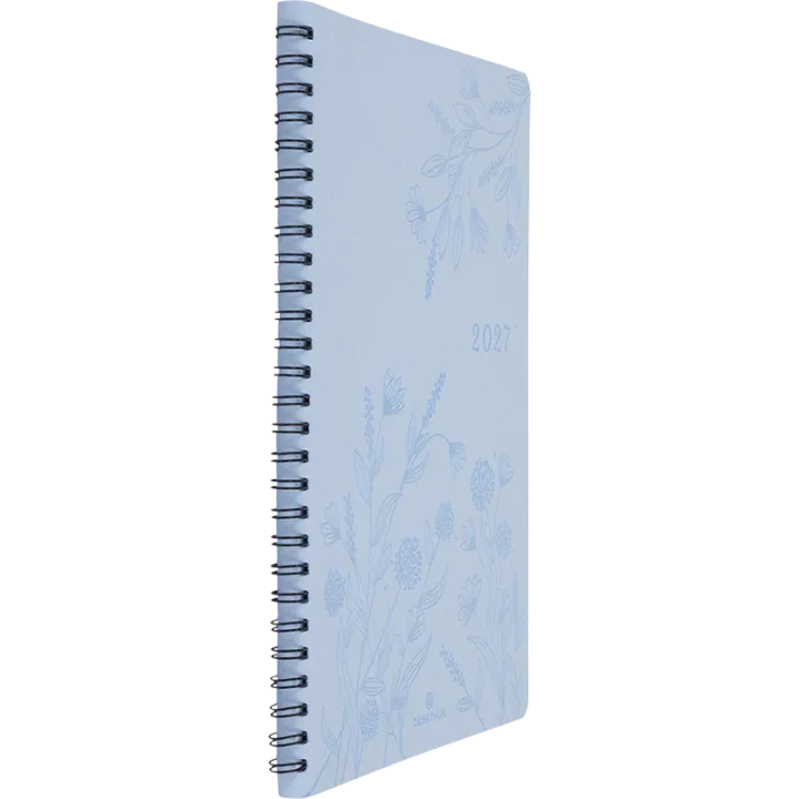 Agenda 2027 OBERTHUR Primrose - 16 x 24 cm - 1 semaine sur 2 pages - Orientation verticale - Bleu ciel