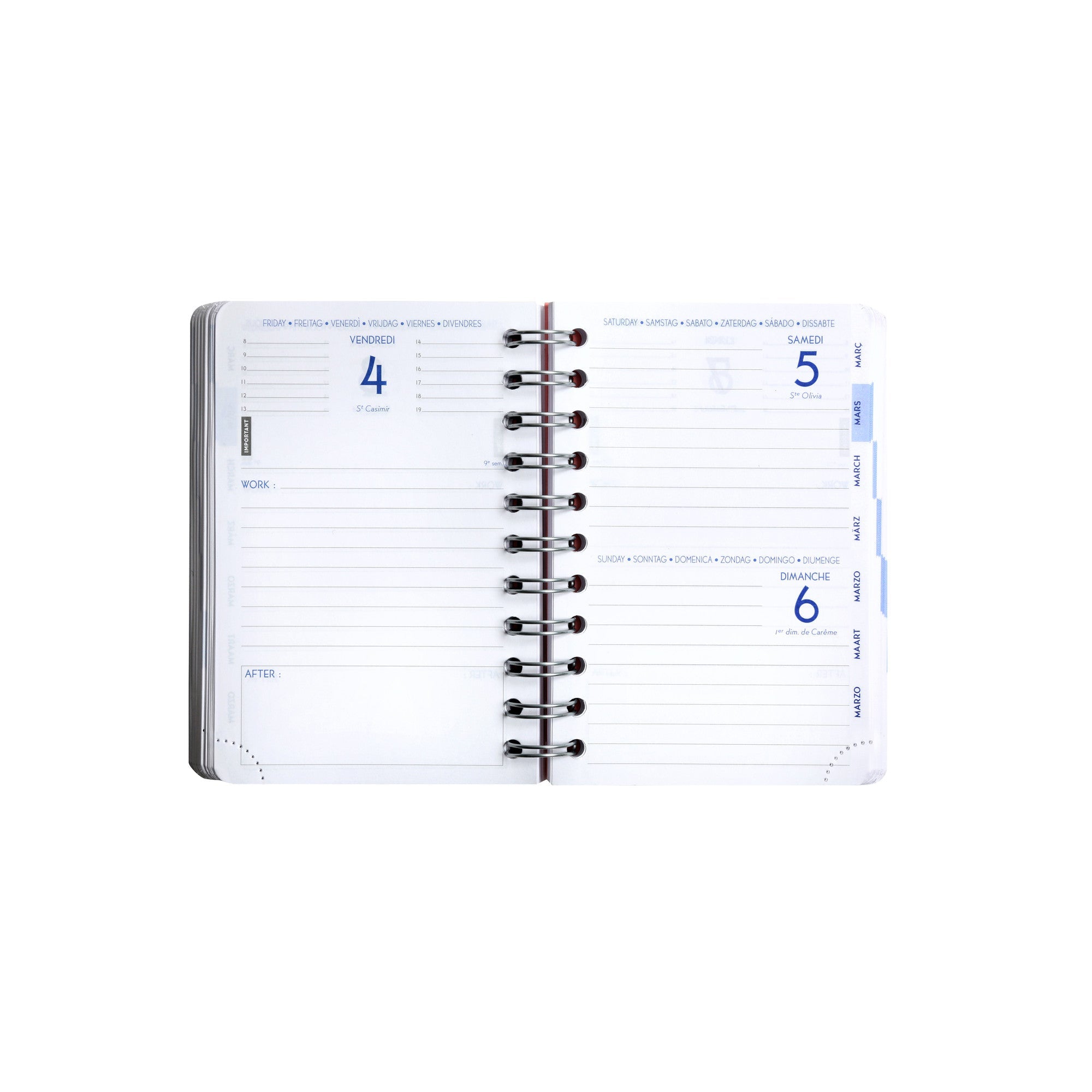 Agenda Scolaire 2024-2025 CLAIREFONTAINE Work & After Aquarel - 1 jour par page - 10 x 15 cm - Bleu - 3660942076821