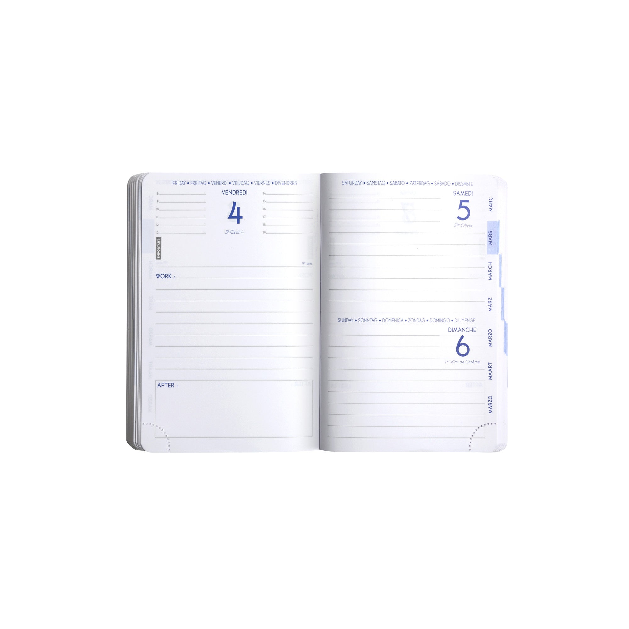 Agenda Scolaire 2024-2025 CLAIREFONTAINE Work & After Vérone - 1 jour par page - 10 x 15 cm - Bleu canard - 3660942081986