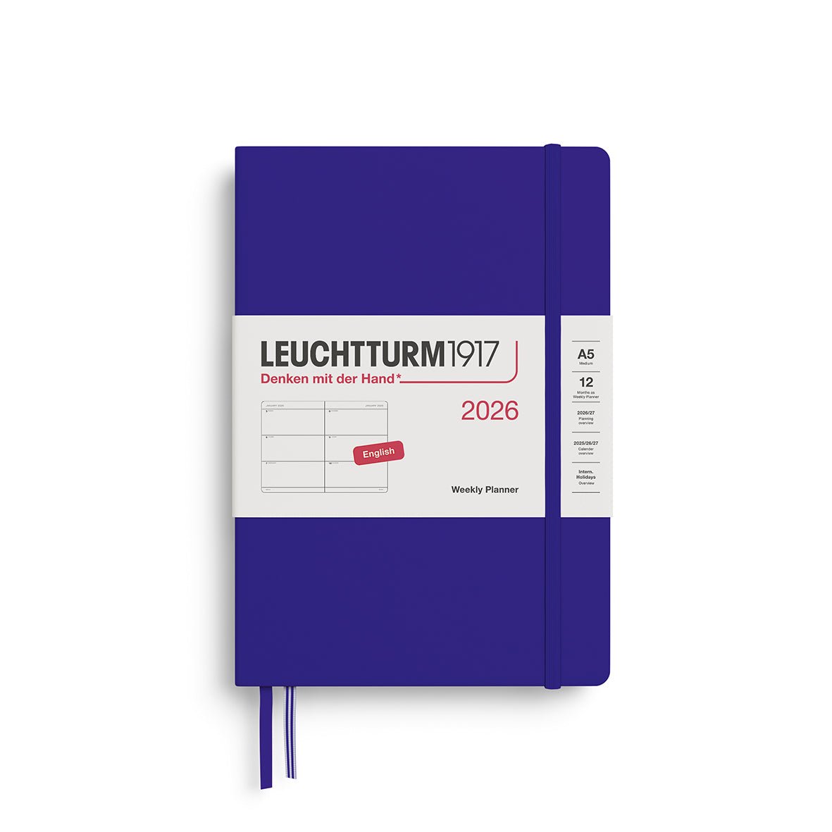 Agenda Semainier 2026 LEUCHTTURM1917, Anglais - A5 - Hardcover - Ink - 4004117666063