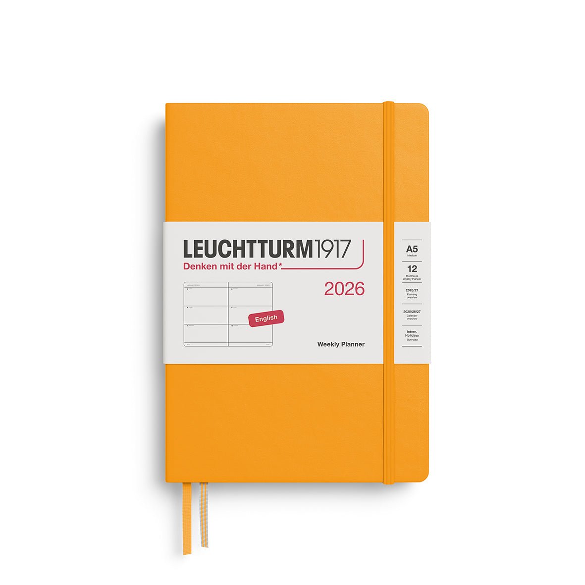 Agenda Semainier 2026 LEUCHTTURM1917, Anglais - A5 - Hardcover - Rising Sun - 4004117666025