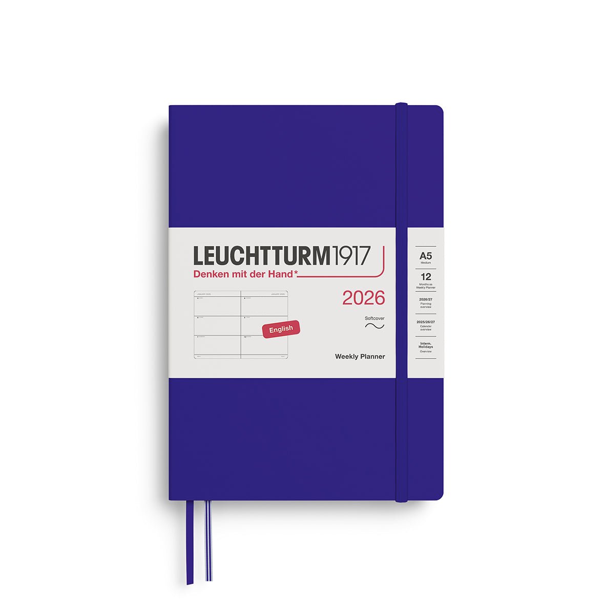 Agenda Semainier 2026 LEUCHTTURM1917, Anglais - A5 - Softcover - Ink - 4004117666360