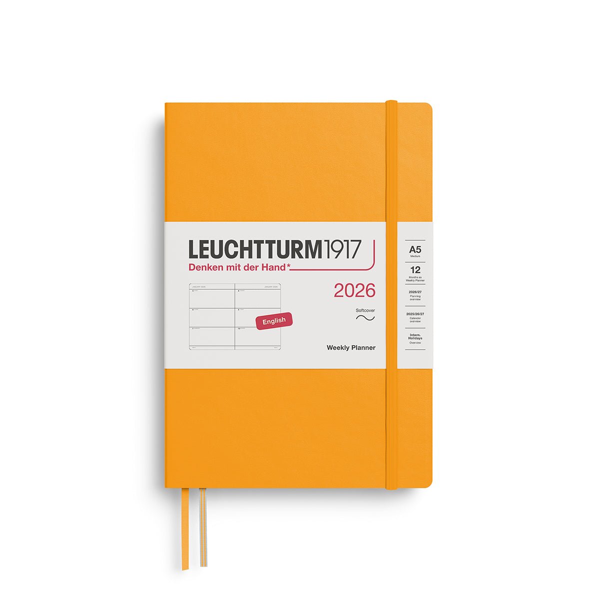 Agenda Semainier 2026 LEUCHTTURM1917, Anglais - A5 - Softcover - Rising Sun - 4004117666322