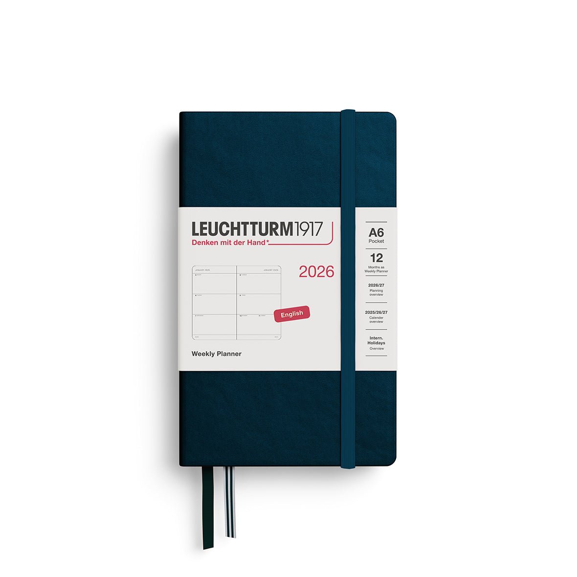 Agenda Semainier 2026 LEUCHTTURM1917, Anglais - A6 - Hardcover - Deep Sea - 4004117666216