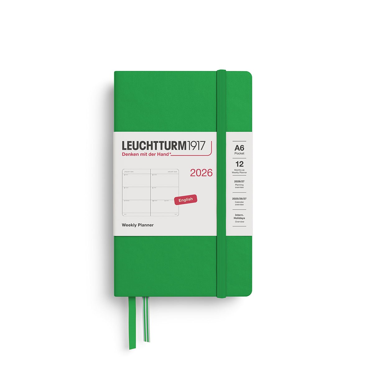 Agenda Semainier 2026 LEUCHTTURM1917, Anglais - A6 - Hardcover - Spring Leaf - 4004117666193