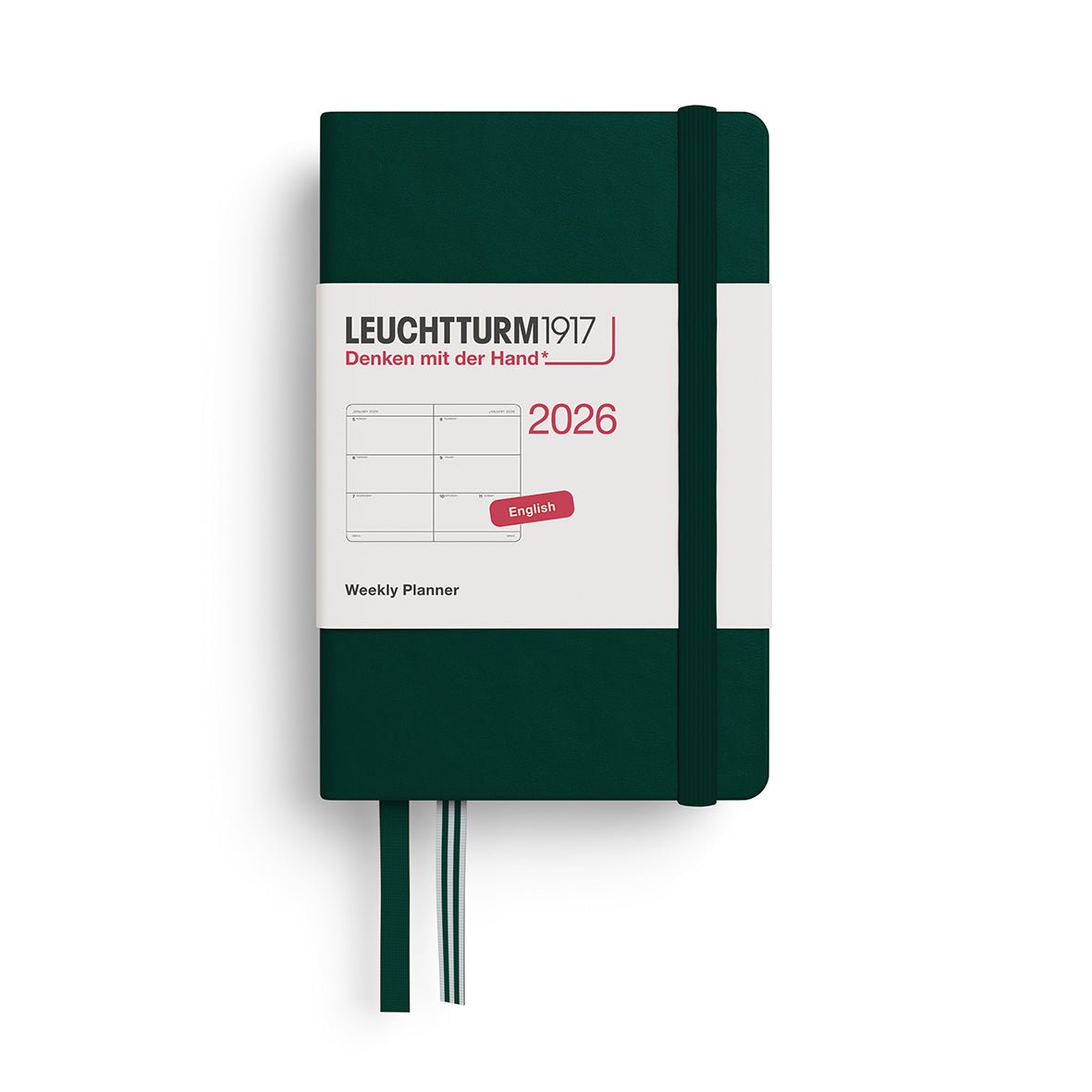 Agenda Semainier 2026 LEUCHTTURM1917, Anglais - A7 - Hardcover - Forest Green - 4004117666278
