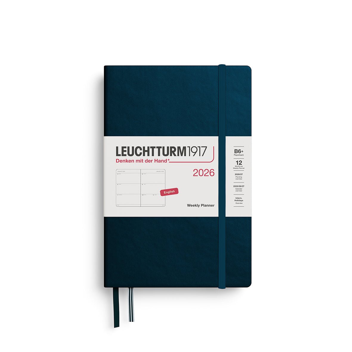 Agenda Semainier 2026 LEUCHTTURM1917, Anglais - B6+ - Hardcover - Deep Sea - 4004117666131