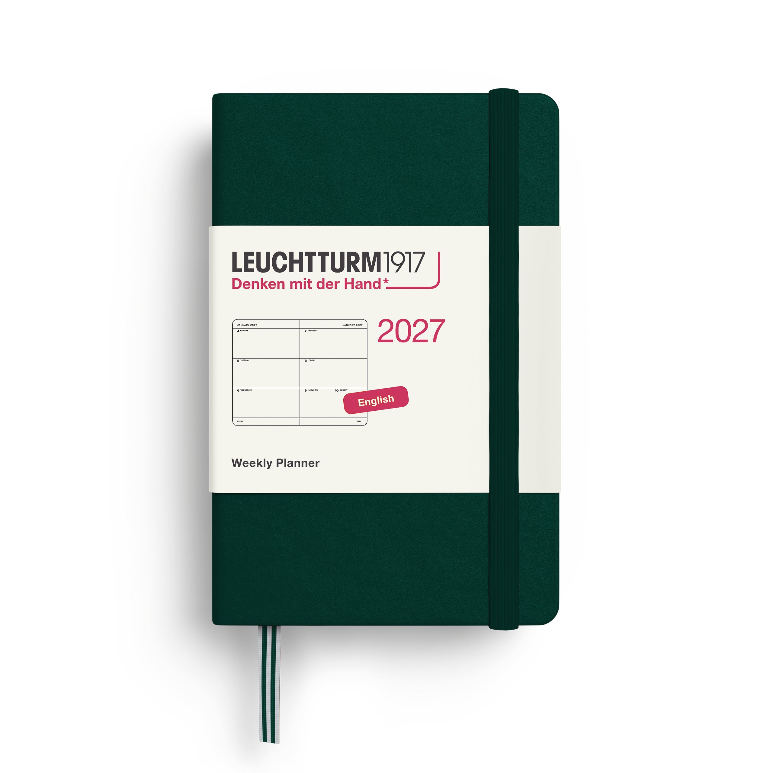 Agenda Semainier 2027 LEUCHTTURM1917, Anglais - A7 - Hardcover - Forest Green