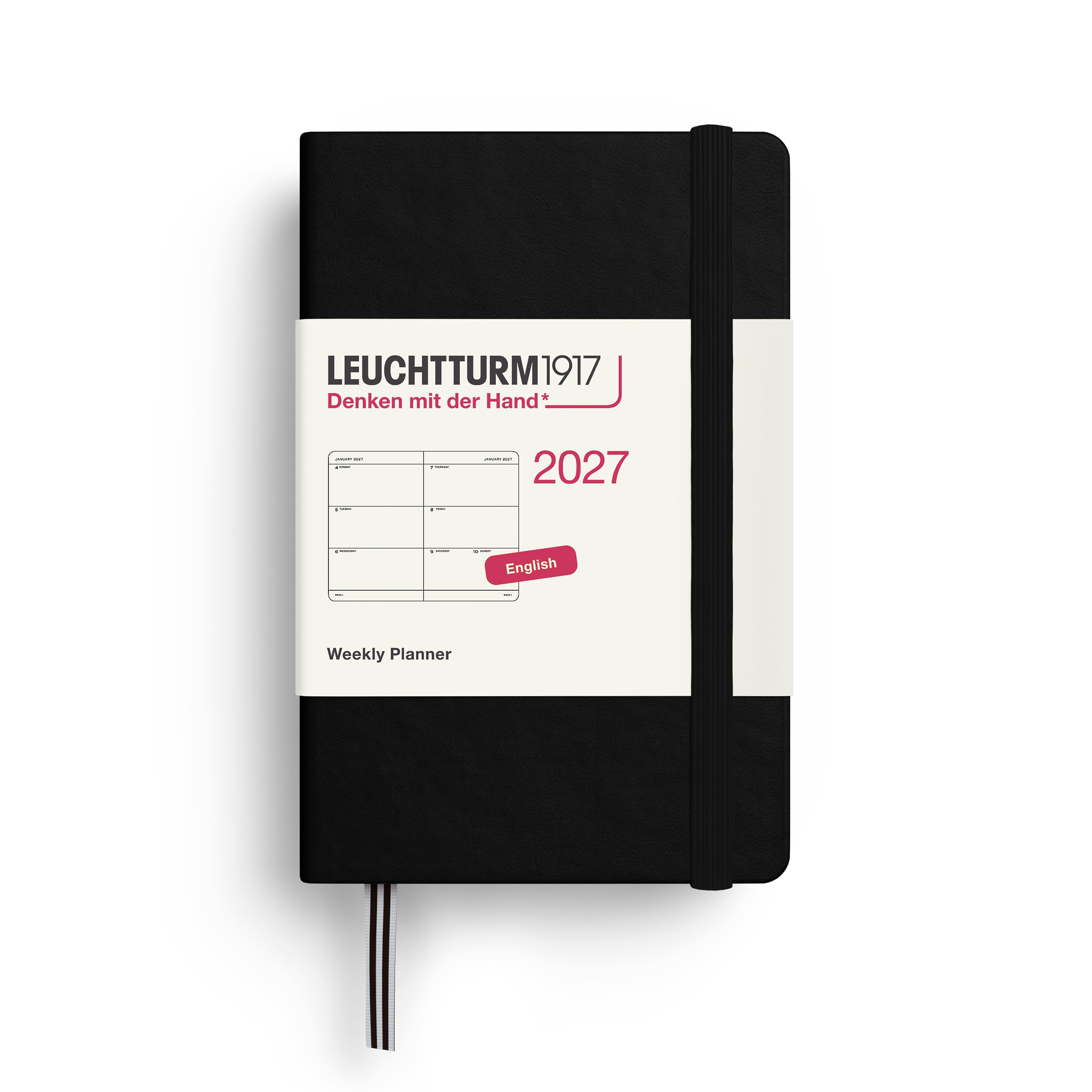 Agenda Semainier 2027 LEUCHTTURM1917, Anglais - A7 - Hardcover - Black