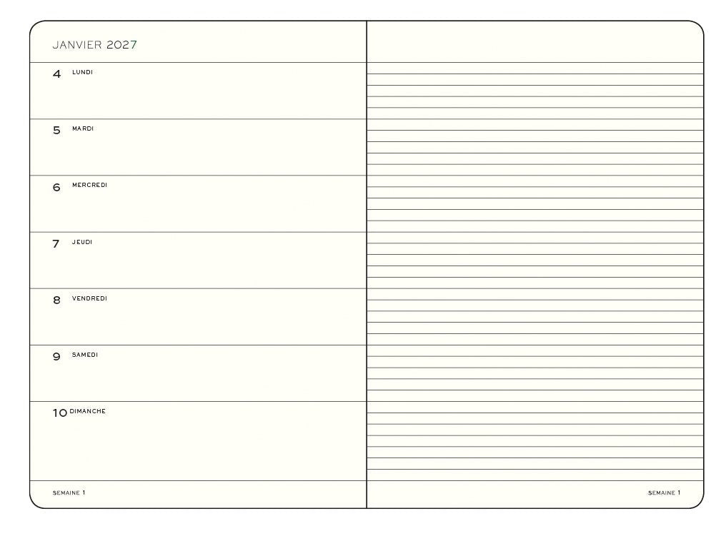Agenda Semainier & Note Ligné 2026 - 2027 (18 mois) LEUCHTTURM1917, Français - A5 - Hardcover - Sunflower - 4070292003986
