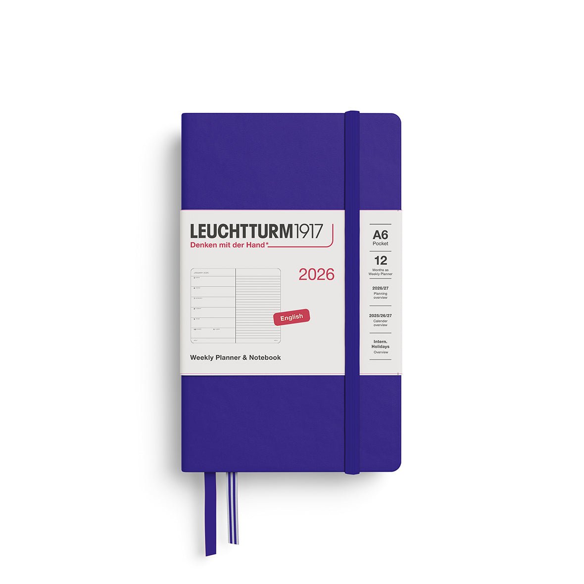 Agenda Semainier & Note Ligné 2026 LEUCHTTURM1917, Anglais - A6 - Hardcover - Ink - 4004117665639