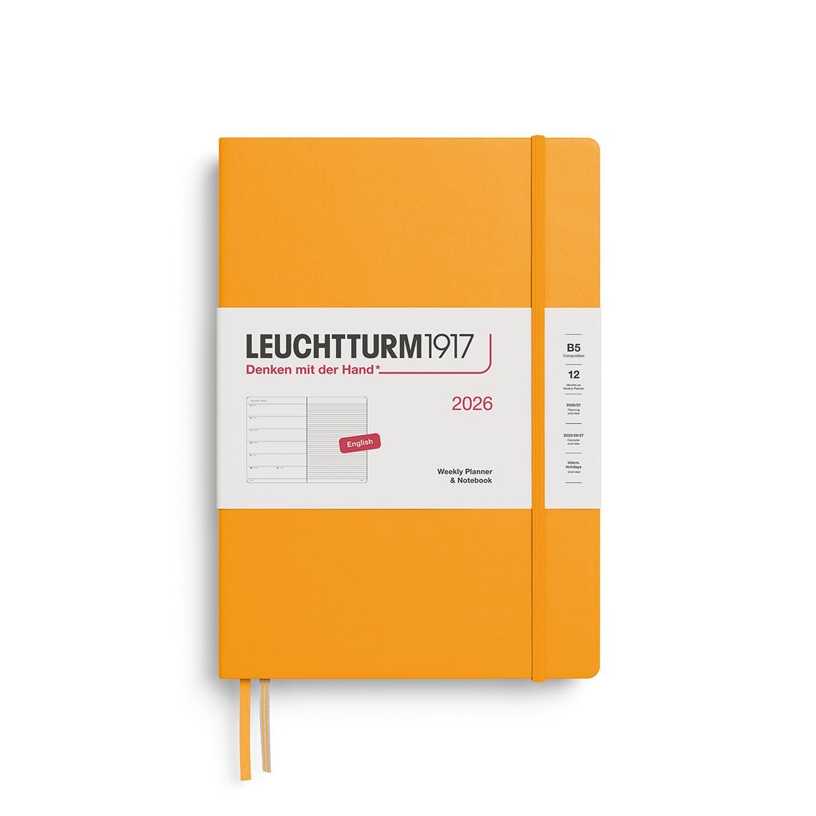 Agenda Semainier & Note Ligné 2026 LEUCHTTURM1917, Anglais - B5 - Hardcover - Rising Sun - 4004117665387