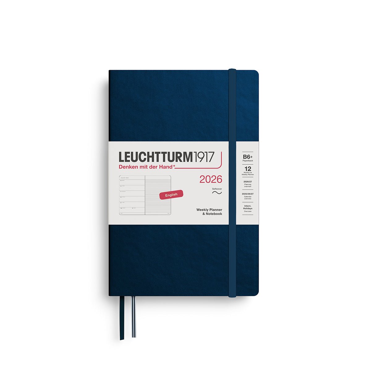 Agenda Semainier & Note Ligné 2026 LEUCHTTURM1917, Anglais - B6+ - Softcover - Deep Sea - 4004117665837