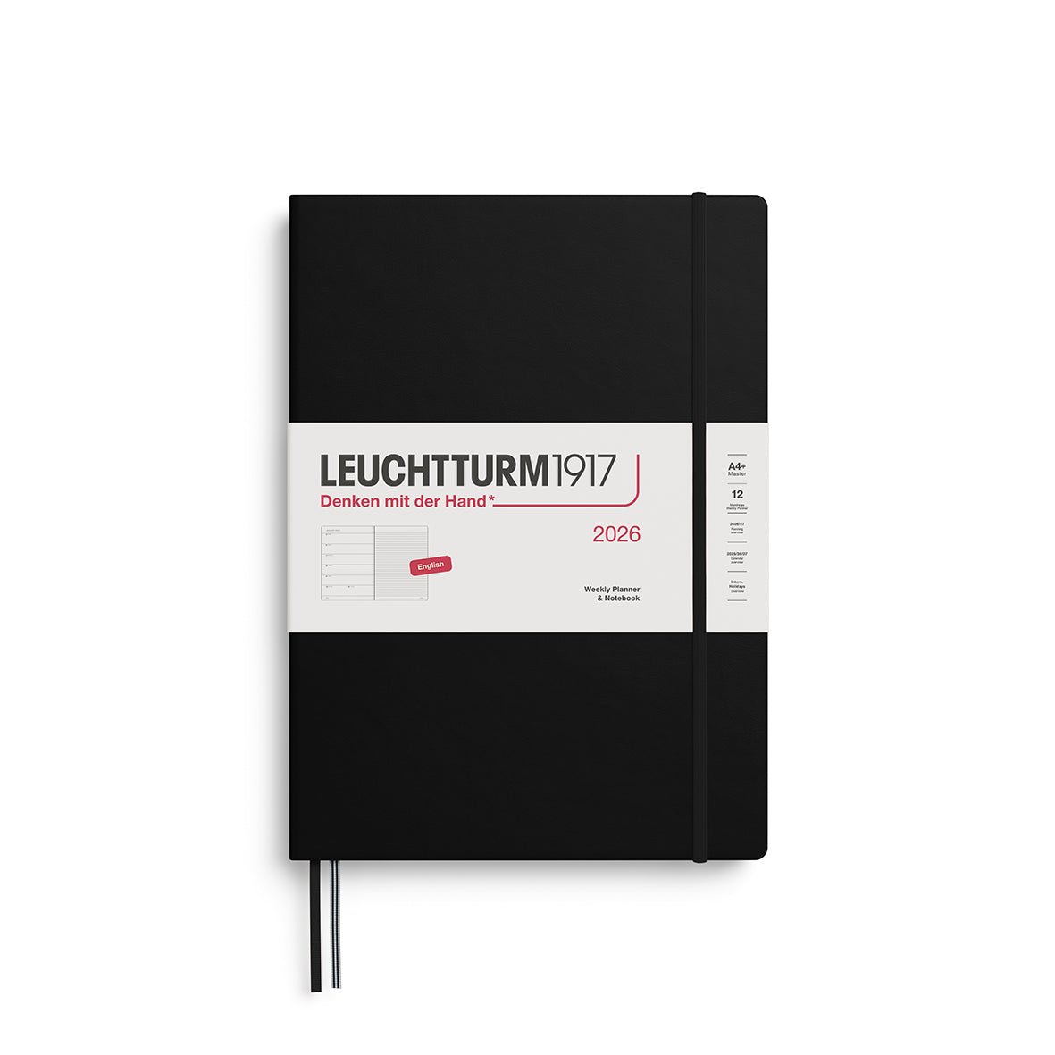 Agenda Semainier & Note Ligné 2026 LEUCHTTURM1917, Français - A5 - Hardcover - Black - 4004117667145