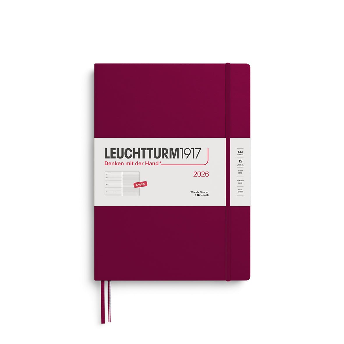 Agenda Semainier & Note Ligné 2026 LEUCHTTURM1917, Français - A5 - Hardcover - Port Red - 4004117667169