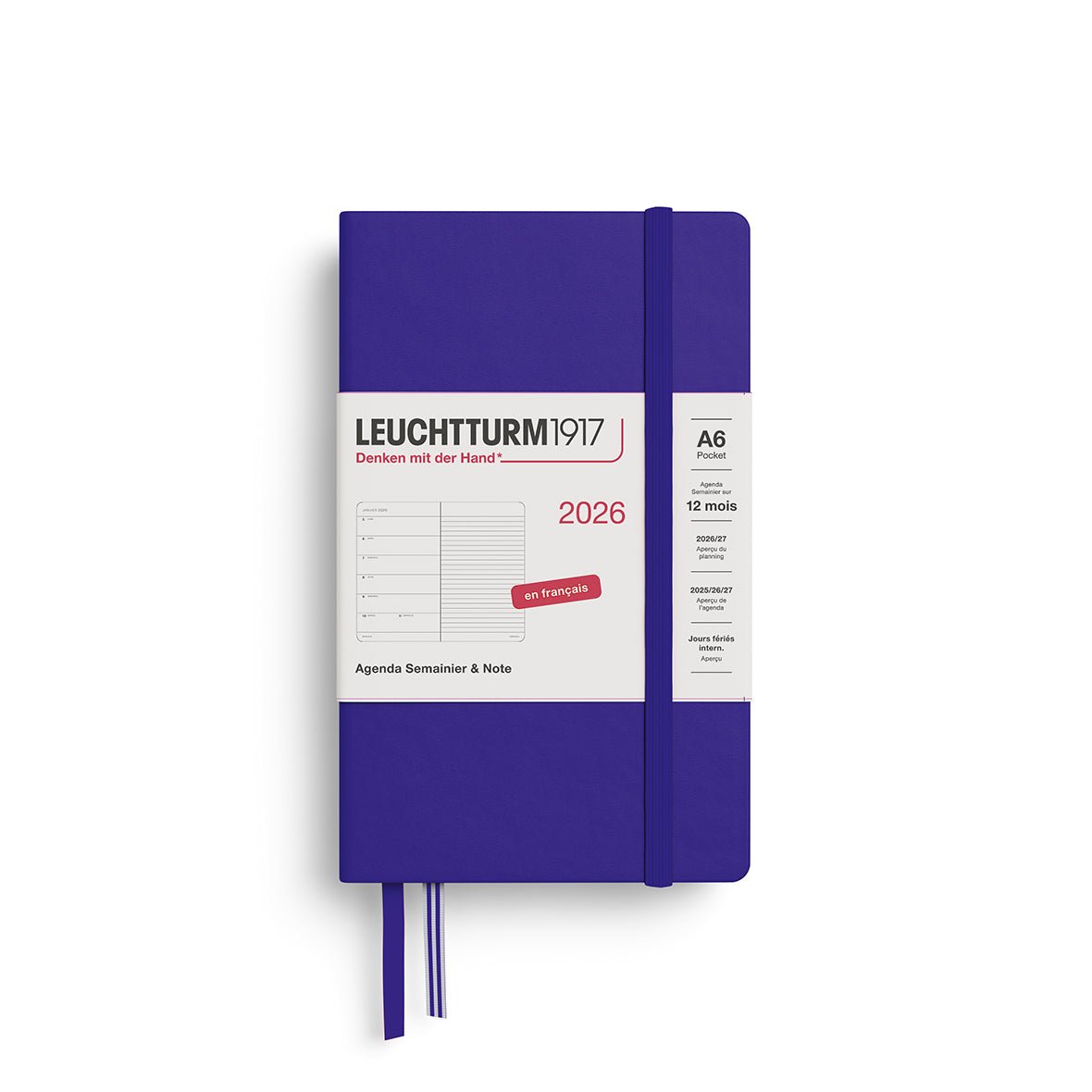 Agenda Semainier & Note Ligné 2026 LEUCHTTURM1917, Français - A6 - Hardcover - Ink - 4004117667275