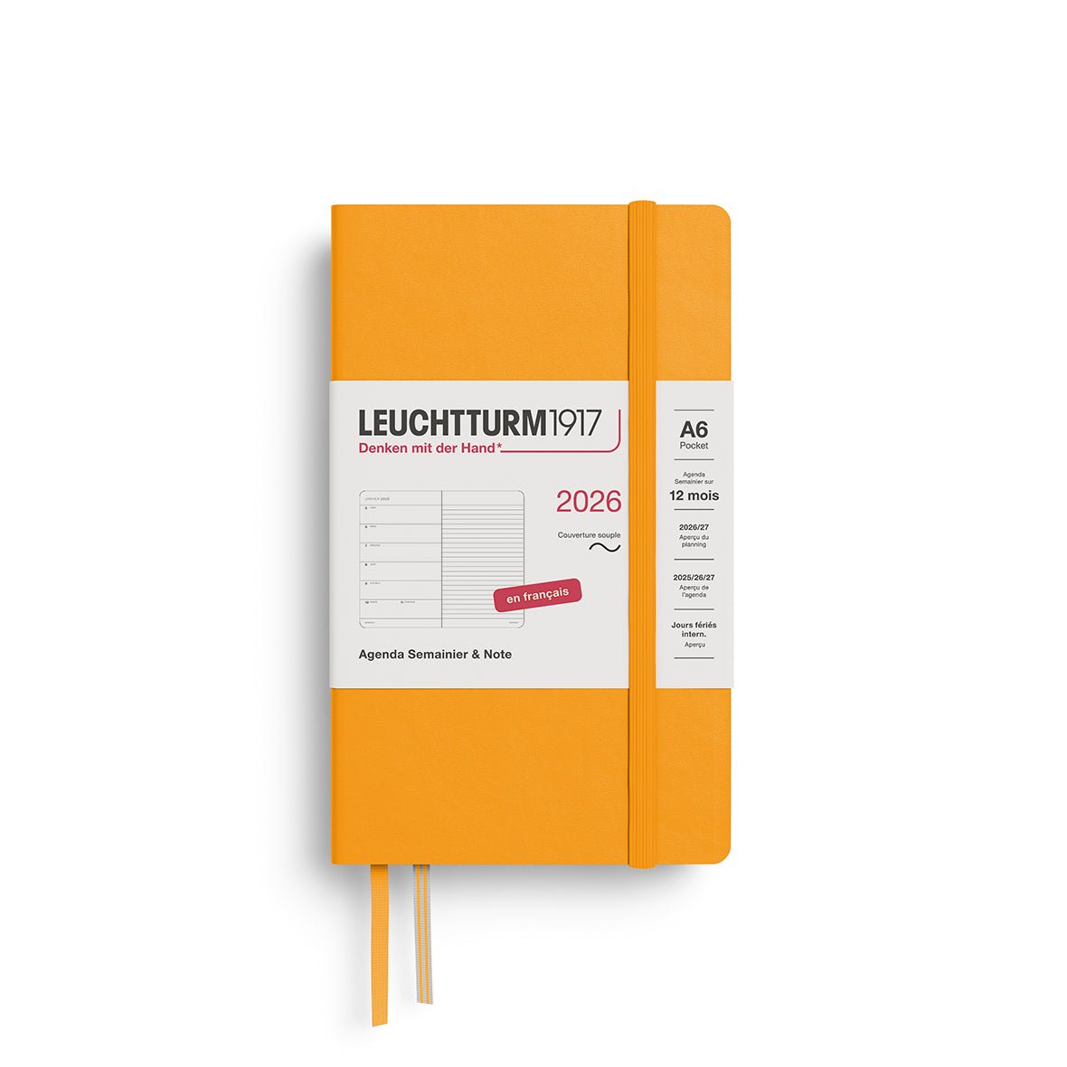 Agenda Semainier & Note Ligné 2026 LEUCHTTURM1917, Français - A6 - Softcover - Rising Sun - 4004117667442