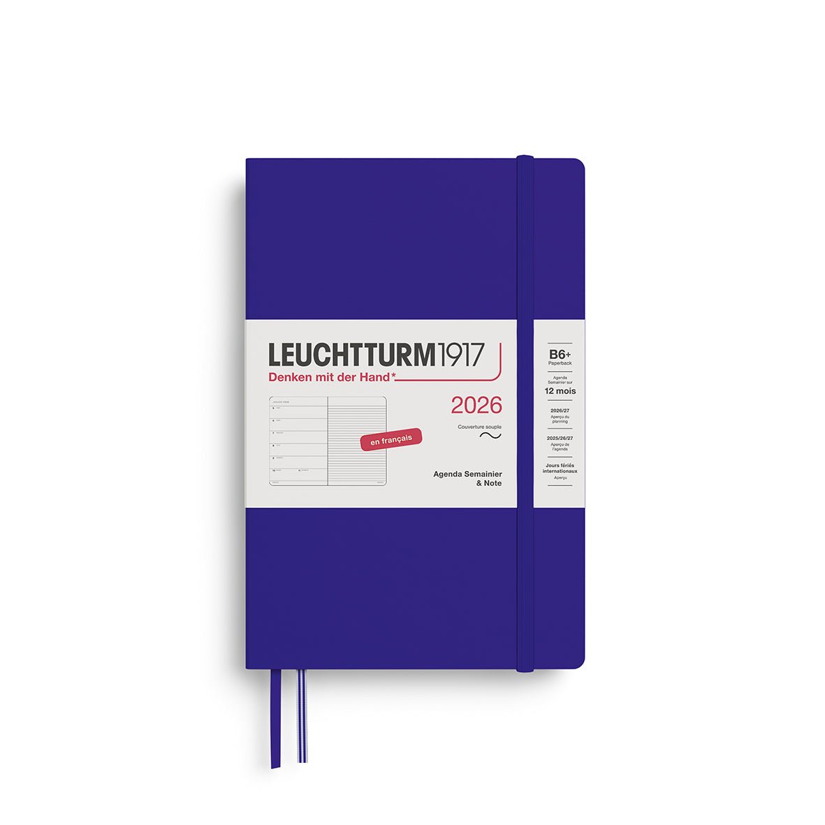 Agenda Semainier & Note Ligné 2026 LEUCHTTURM1917, Français - B6+ - Softcover - Ink - 4004117667411