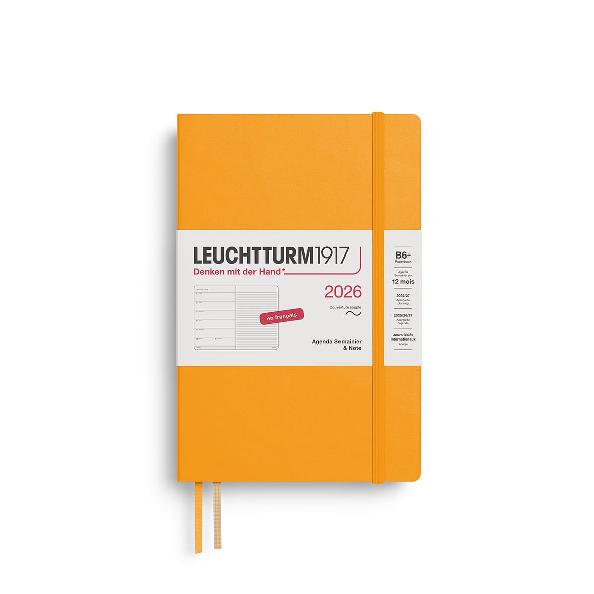 Agenda Semainier & Note Ligné 2026 LEUCHTTURM1917, Français - B6+ - Softcover - Rising Sun - 4004117667381