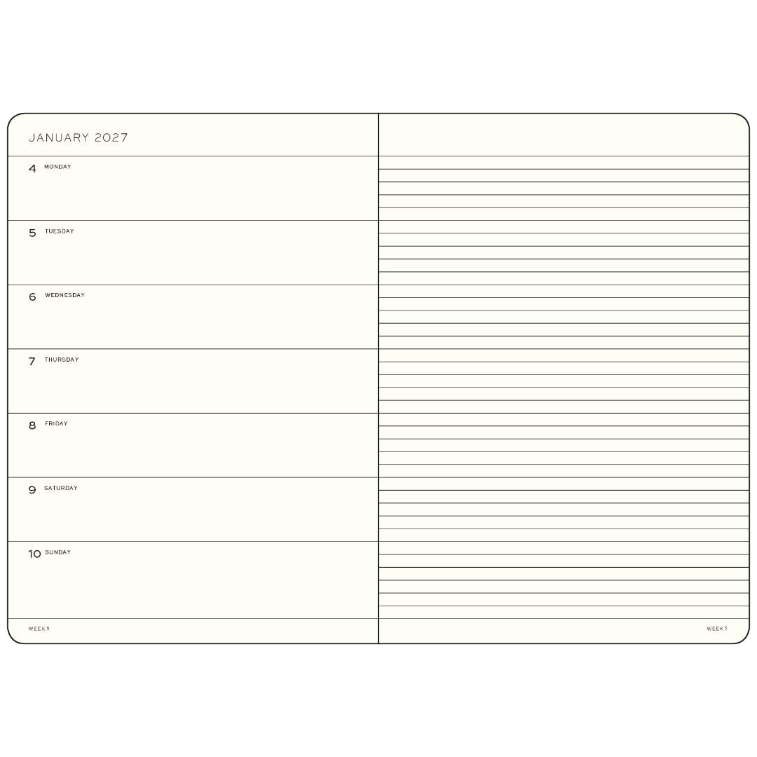 Agenda Semainier & Note Ligné 2027 LEUCHTTURM1917, Français - A5 - Hardcover - Cherry - 4070292003641