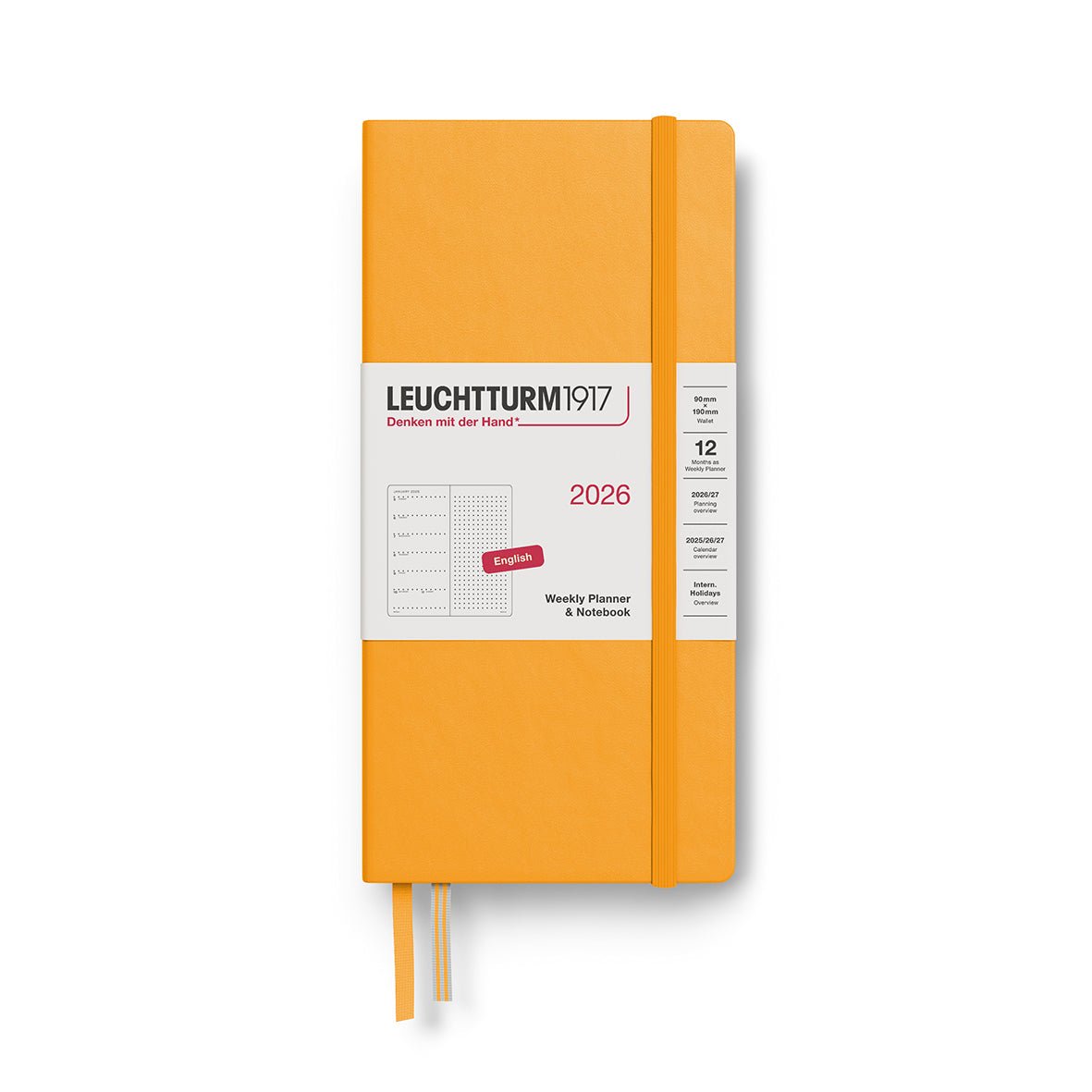 Agenda Semainier & Note Pointillé 2026 LEUCHTTURM1917, Anglais - Wallet - Hardcover - Rising Sun - 4004117667732