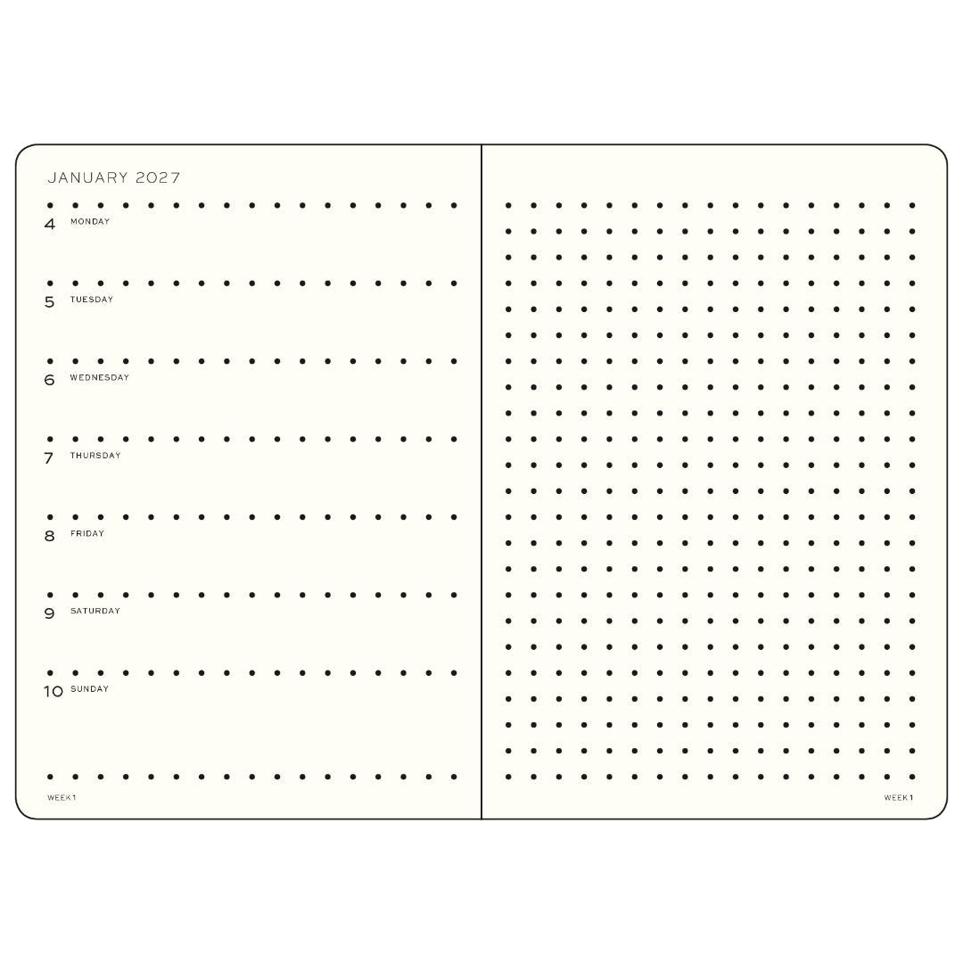 Agenda Semainier & Note Pointillé 2027 LEUCHTTURM1917, Anglais - A5 - Hardcover - Forest Green - 4070292002484