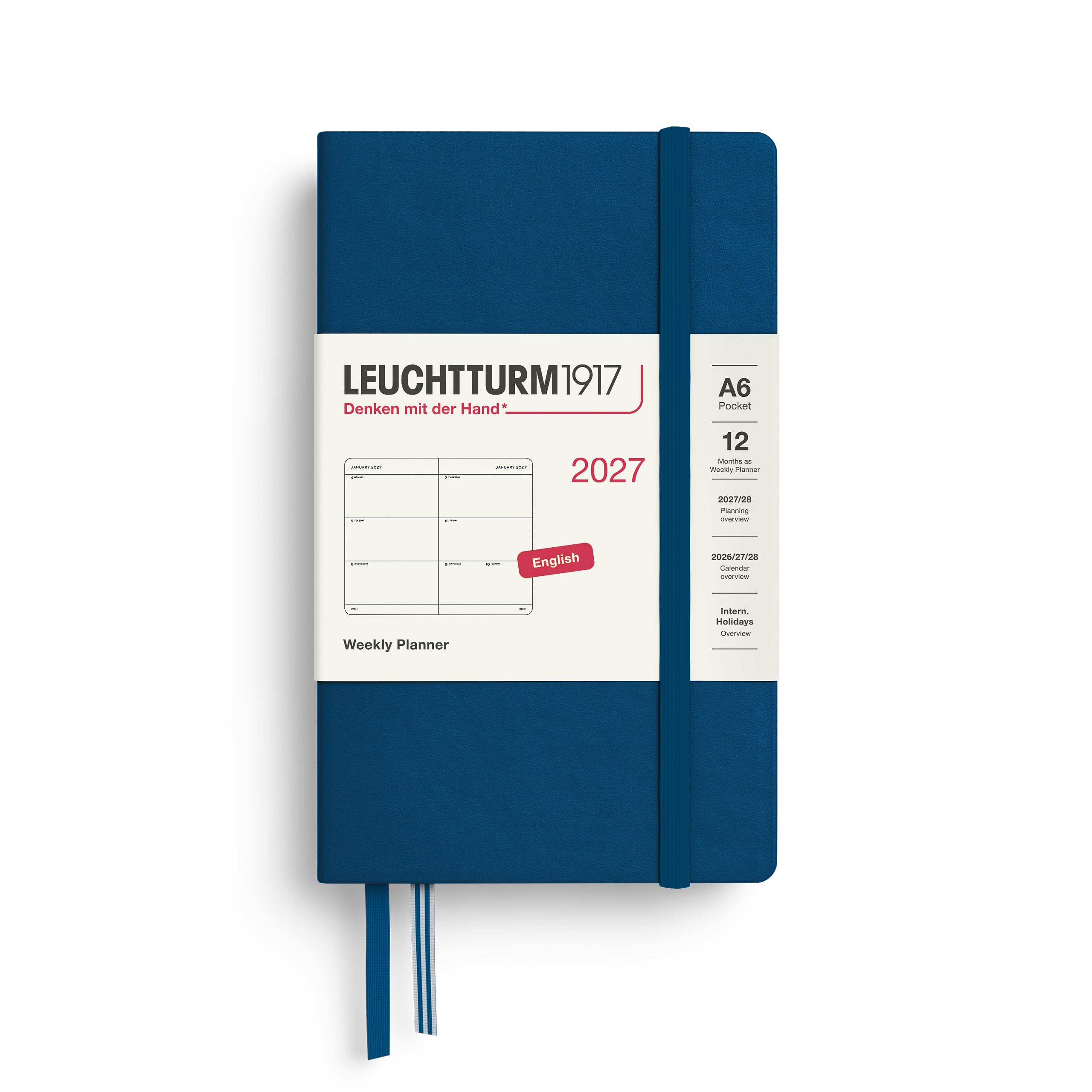 Agenda Semainier 2027 LEUCHTTURM1917, Anglais - A6 - Hardcover - Indigo