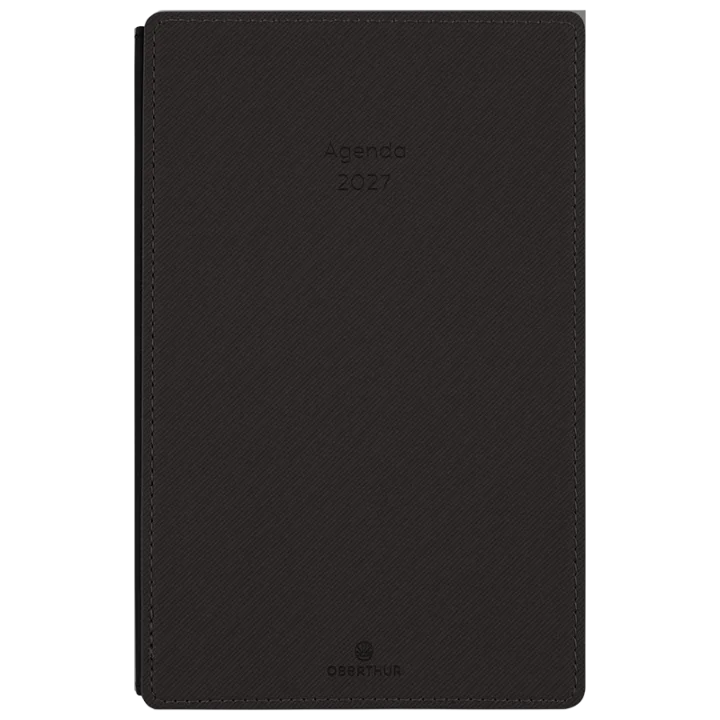 Agenda 2027 OBERTHUR Stan - 13 x 20 cm - 1 semaine + notes - Orientation horizontale - Noir