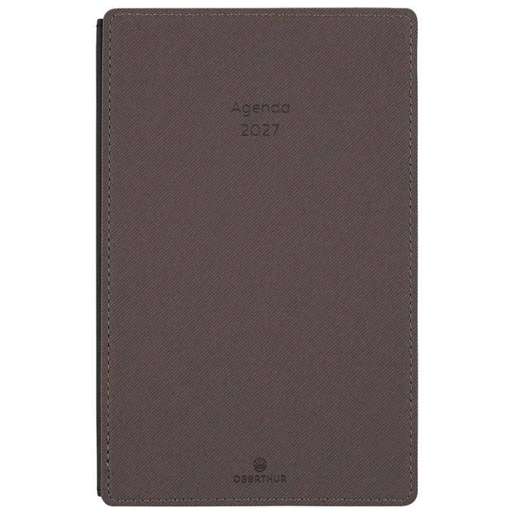 Agenda 2027 OBERTHUR Stan - 13 x 20 cm - 1 semaine + notes - Orientation horizontale - Taupe
