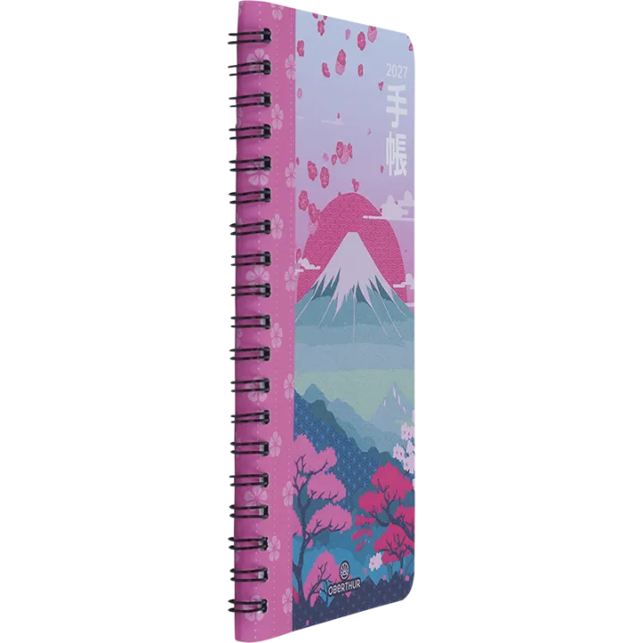 Agenda 2027 OBERTHUR Tokyo - 9 x 16,5 cm - 1 semaine sur 2 pages - Orientation verticale - Montagne