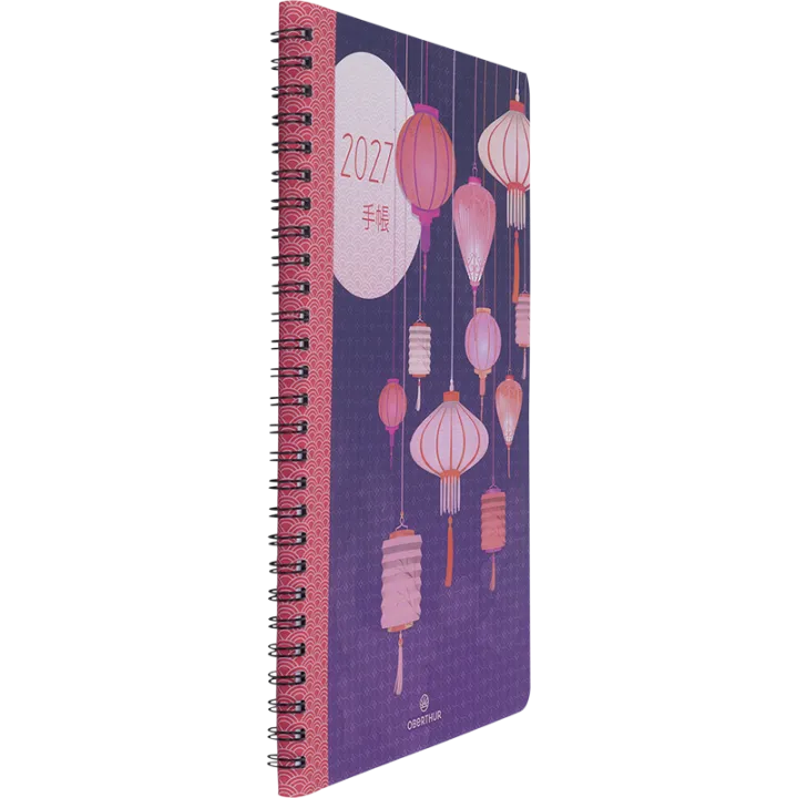 Agenda 2027 OBERTHUR Tokyo - 16 x 24 cm - 1 semaine sur 2 pages - Orientation verticale - Lanternes