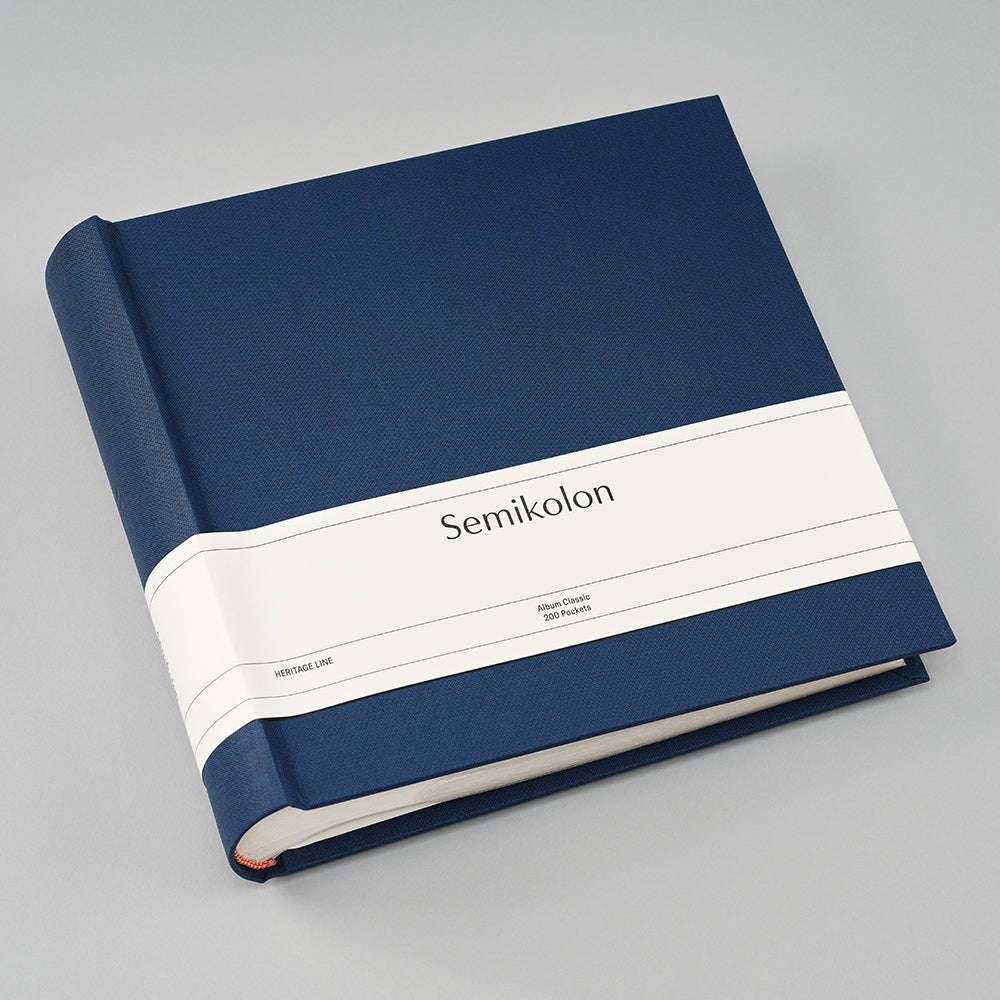 Album photo SEMIKOLON Classic Pocket - 23 x 22 cm - 200 pochettes - Marine - 
