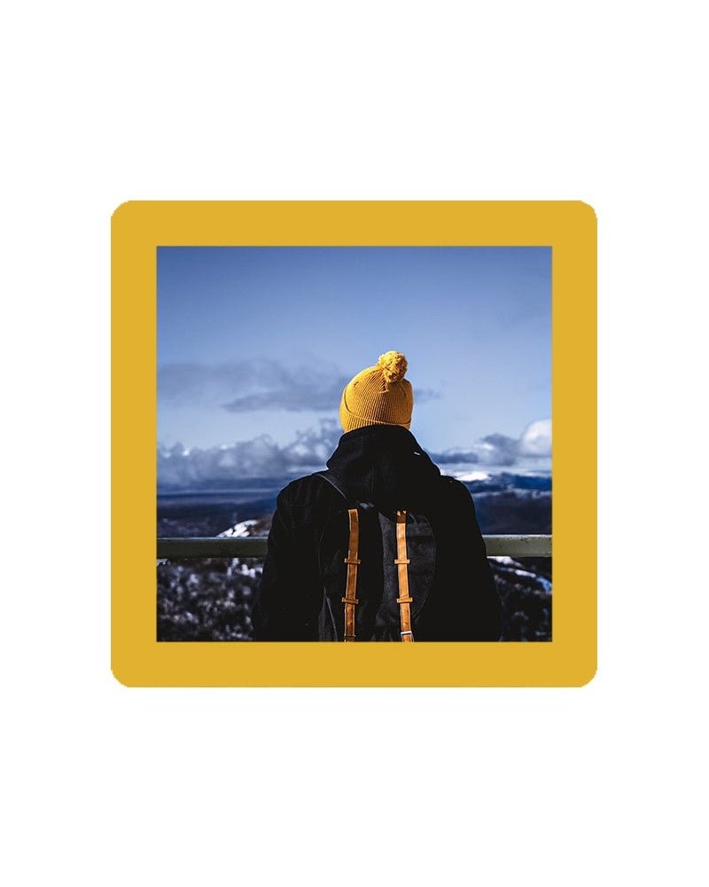 Cadre photo SLIMPYX adhésif - 10 x 10 cm - Jaune moutarde - 