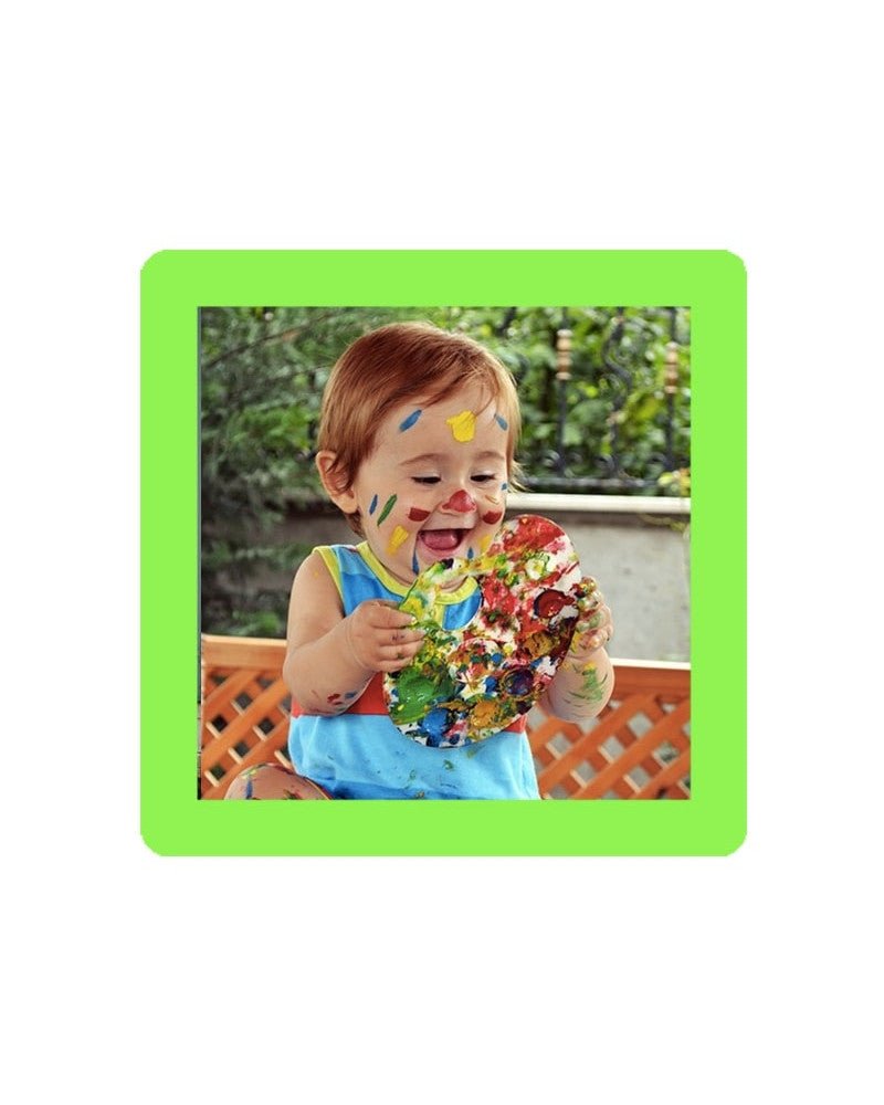 Cadre photo SLIMPYX adhésif - 10 x 10 cm - Vert fluo - 