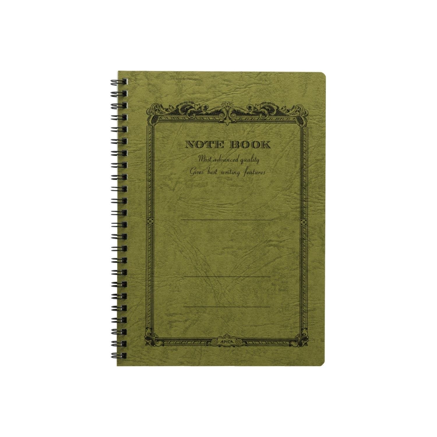 Carnet APICA CD Twing Ring Notebook - A5 - Ligné - Olive - 4970090337361