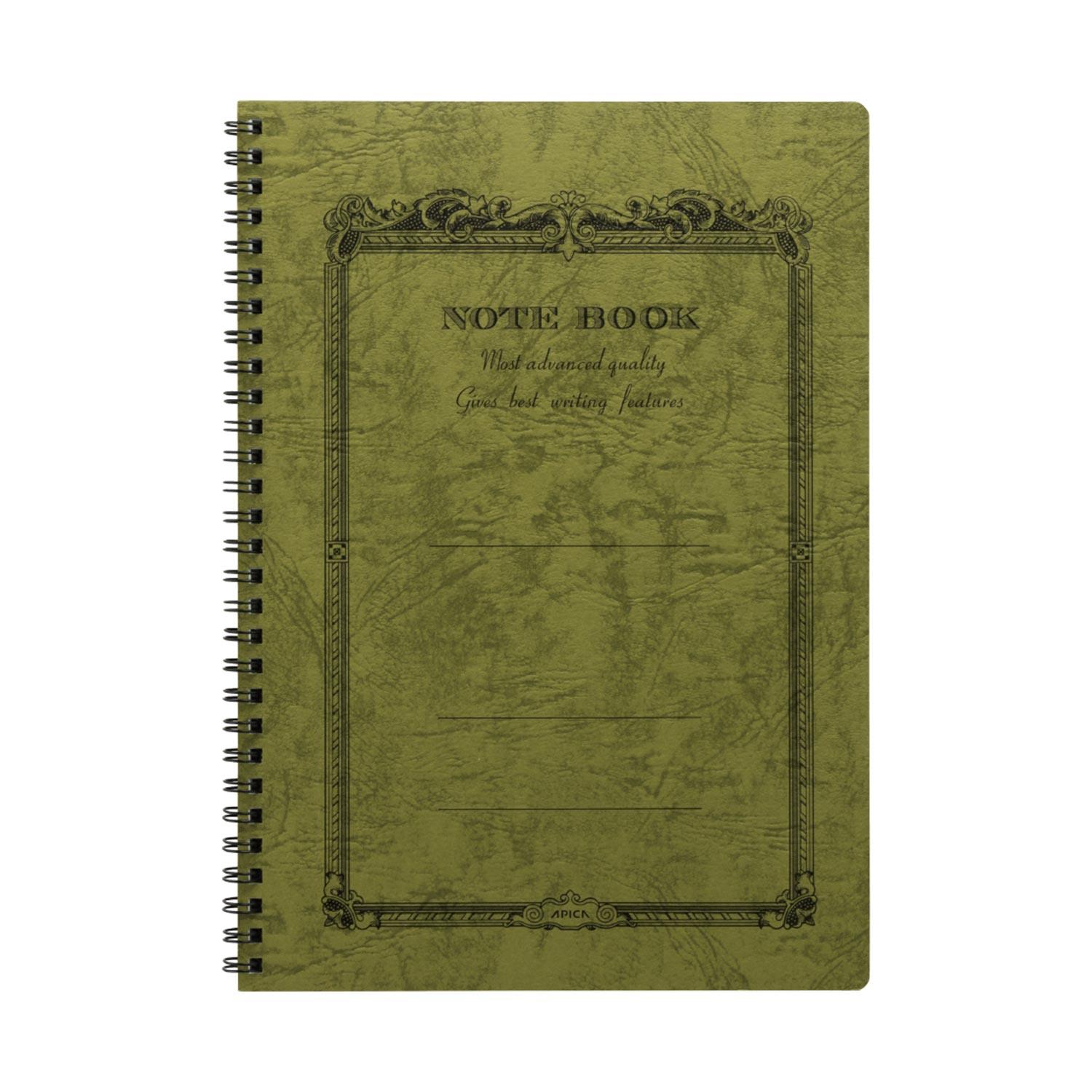 Carnet APICA CD Twing Ring Notebook - B5 - Ligné - Olive - 4970090337330