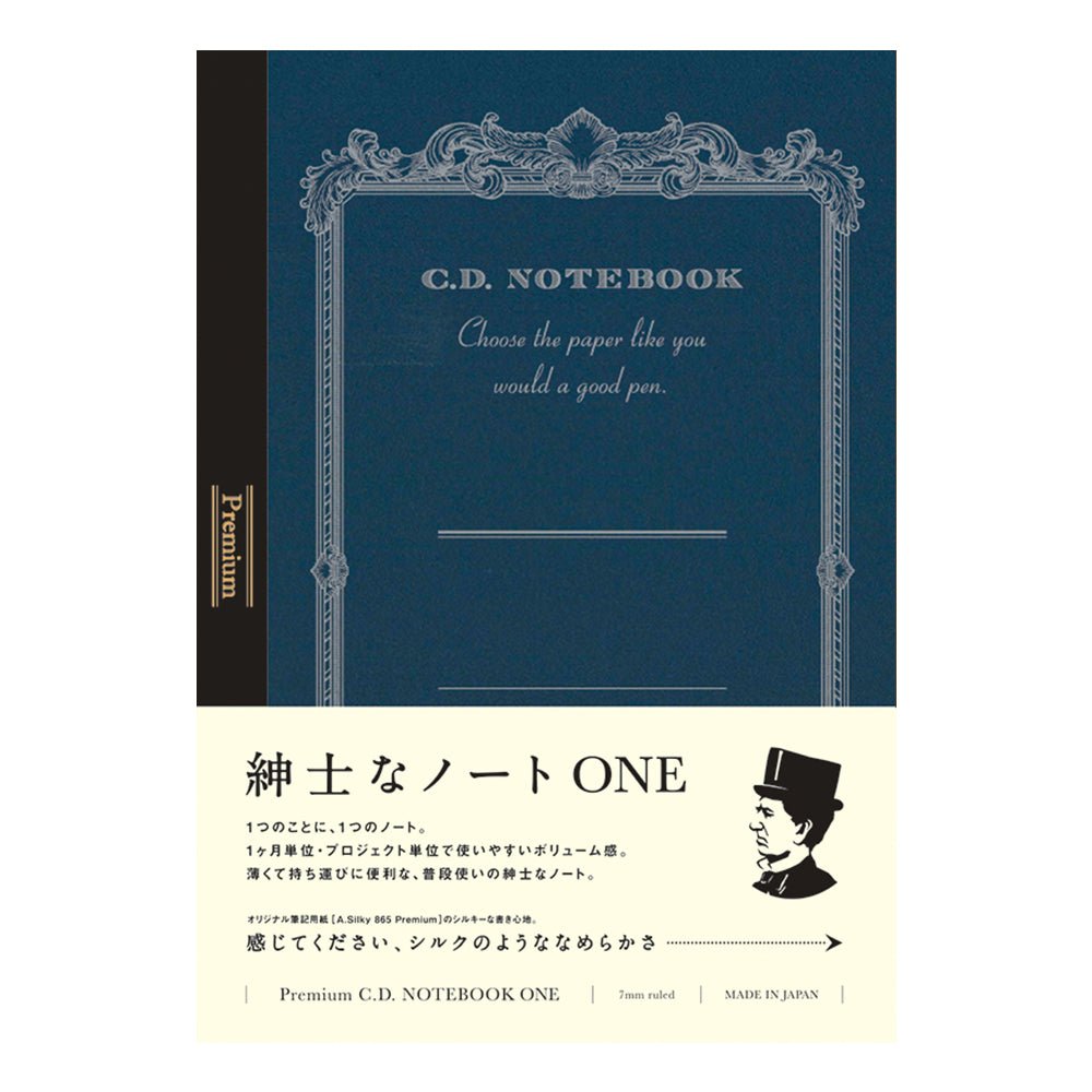 Carnet APICA Premium CD Notebook One - A6 - Ligné - Bleu foncé - 4970090130108