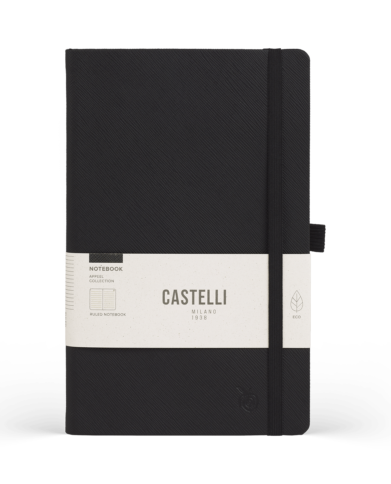 Carnet CASTELLI MILANO Appeel Classic - 19 x 25 cm - Hardcover - Ligné - Black - 8056149954256