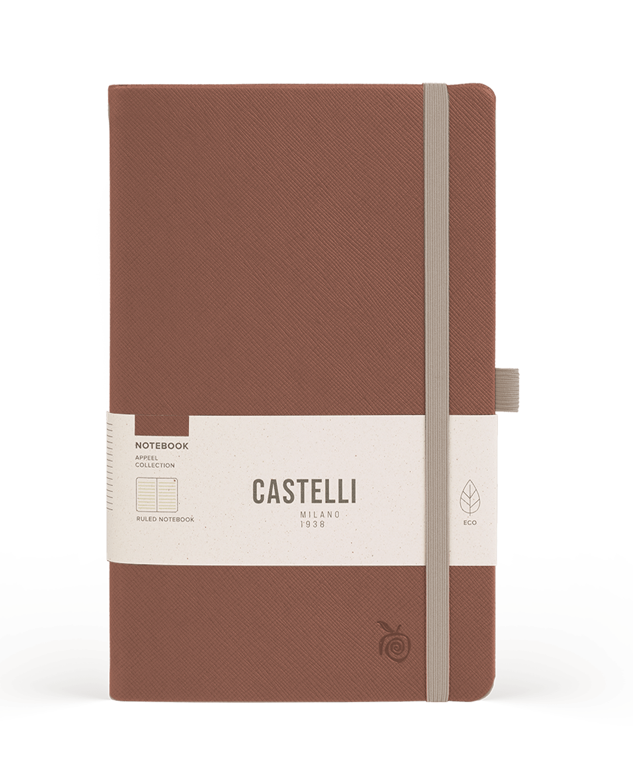 Carnet CASTELLI MILANO Appeel Classic - 19 x 25 cm - Hardcover - Ligné - Brown - 8056149954355
