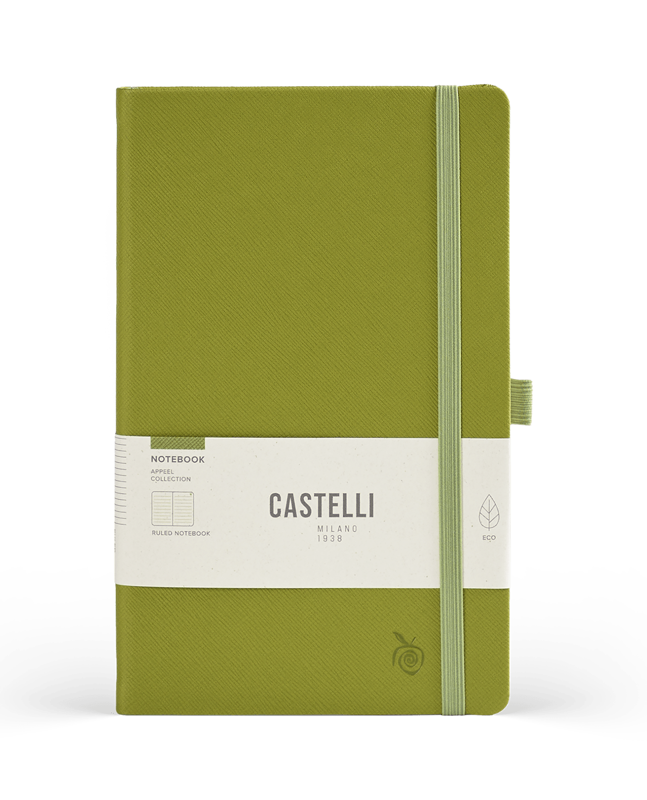 Carnet CASTELLI MILANO Appeel Classic - 19 x 25 cm - Hardcover - Ligné - Granny Smith - 8056149954270