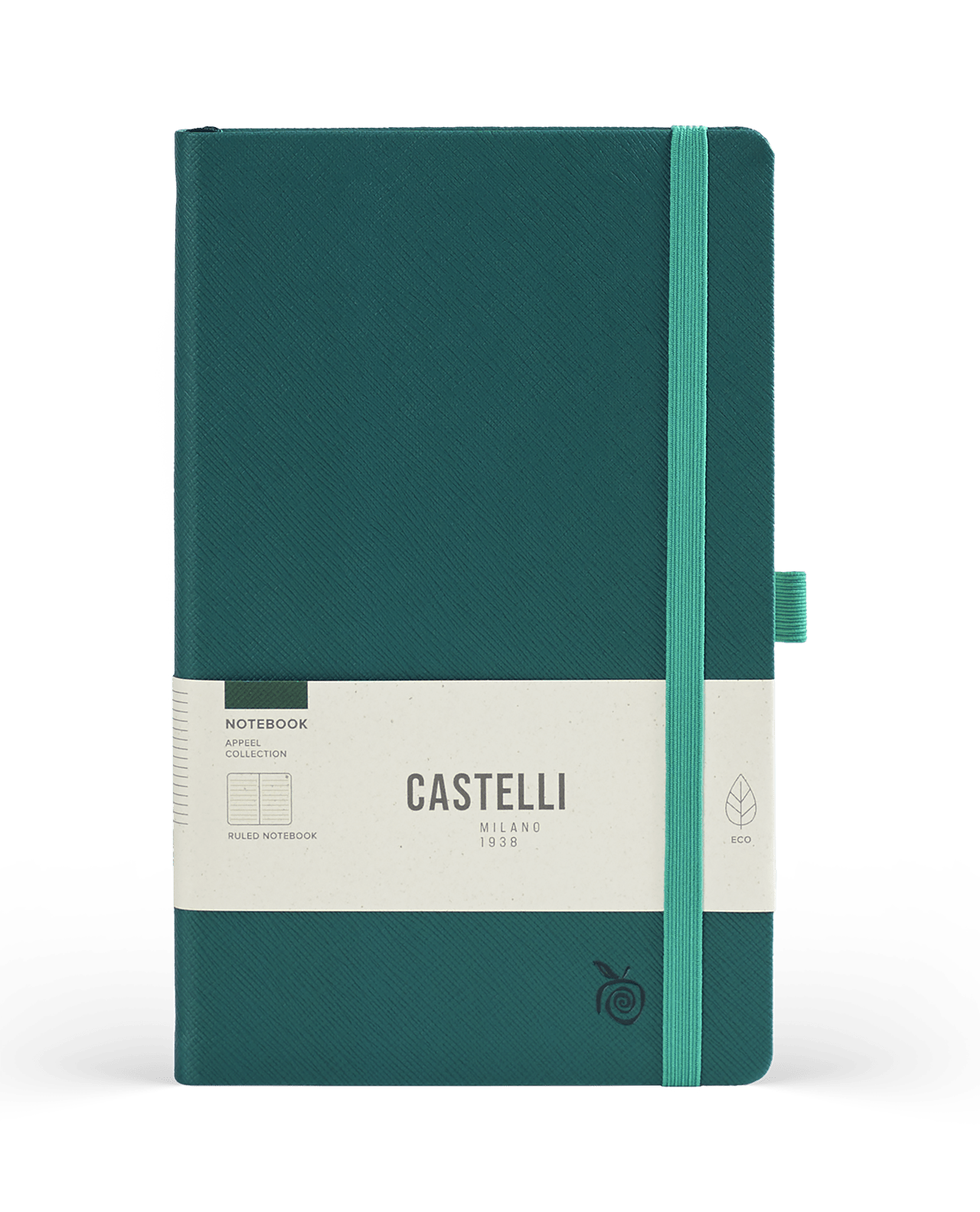 Carnet CASTELLI MILANO Appeel Classic - 19 x 25 cm - Hardcover - Ligné - Teal - 8056149954201
