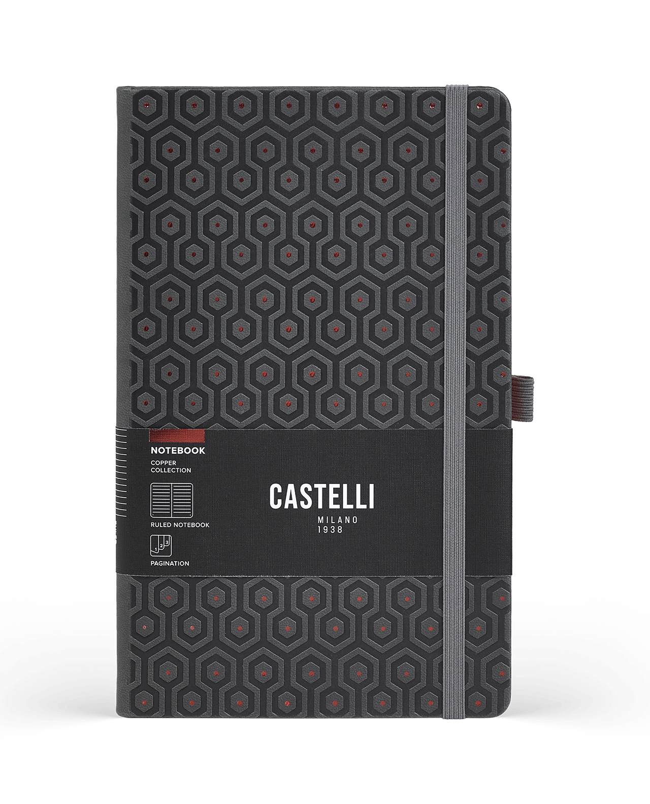 Carnet CASTELLI MILANO Copper - 19 x 25 cm - Hardcover - Ligné - Honeycomb - 8056149954980