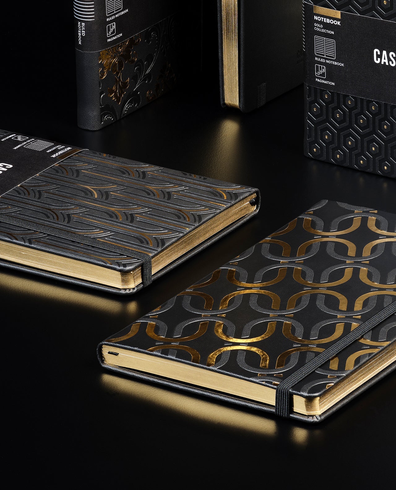Carnet CASTELLI MILANO Gold - 19 x 25 cm - Hardcover - Ligné - Chain - 8056149955536