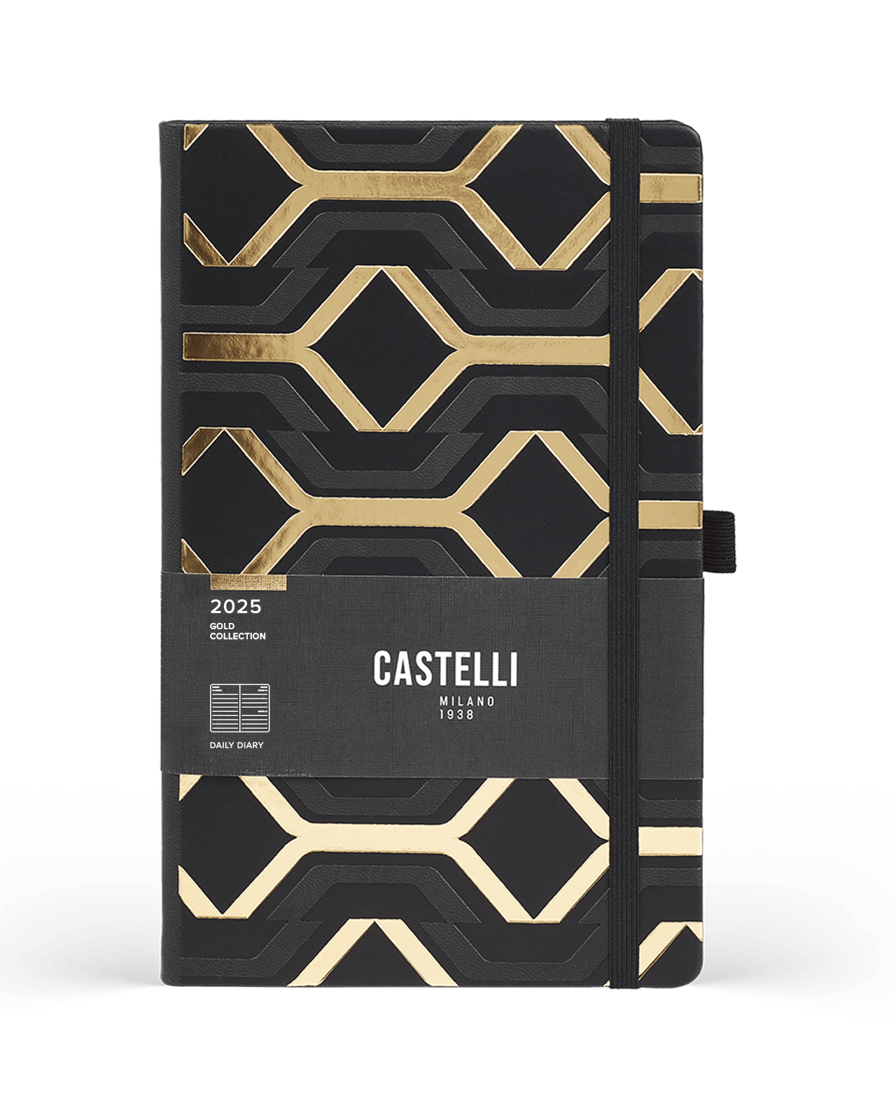 Carnet CASTELLI MILANO Gold - 19 x 25 cm - Hardcover - Ligné - Clasp - 8056149955550